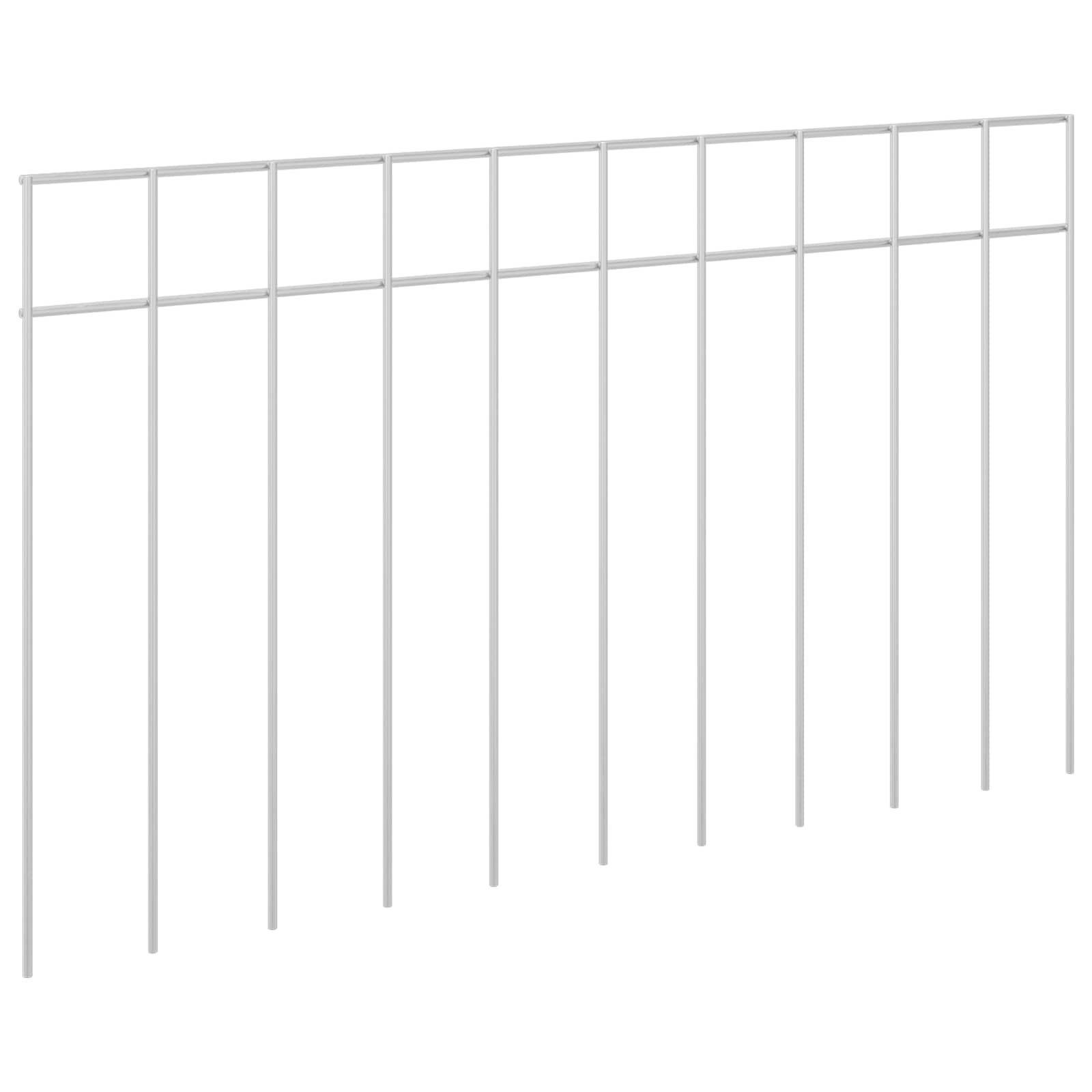 Puutarha-Aitapaneeli 12 Pcs Galvanoitu Teräs Hopea
