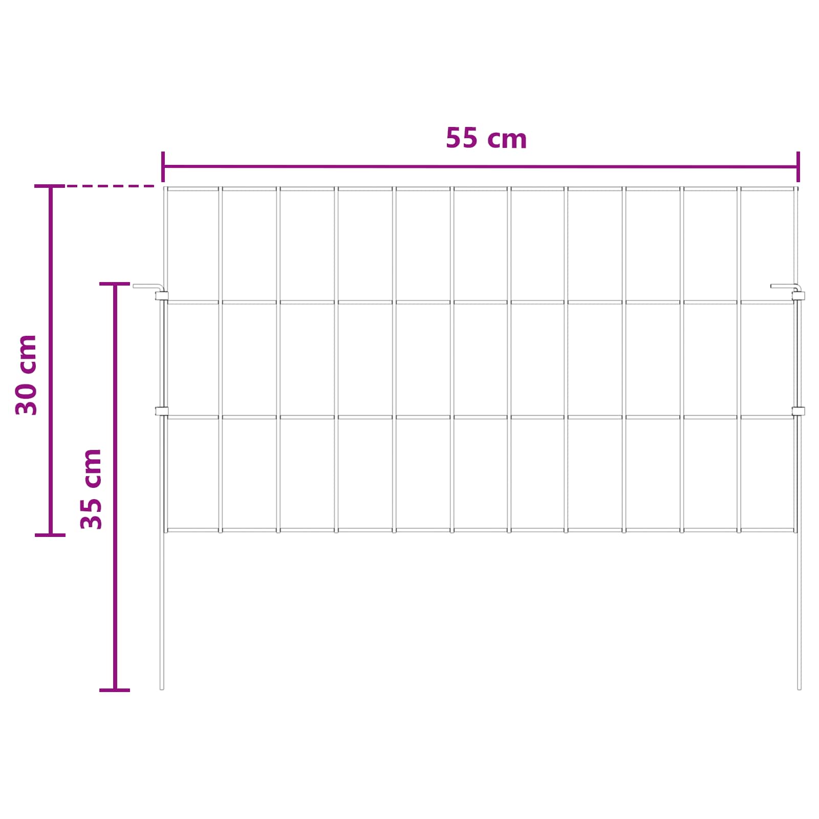 Puutarha-Aita, Jossa On Paalut 12 Pcs 55 X 30 Cm Mesh Hopea