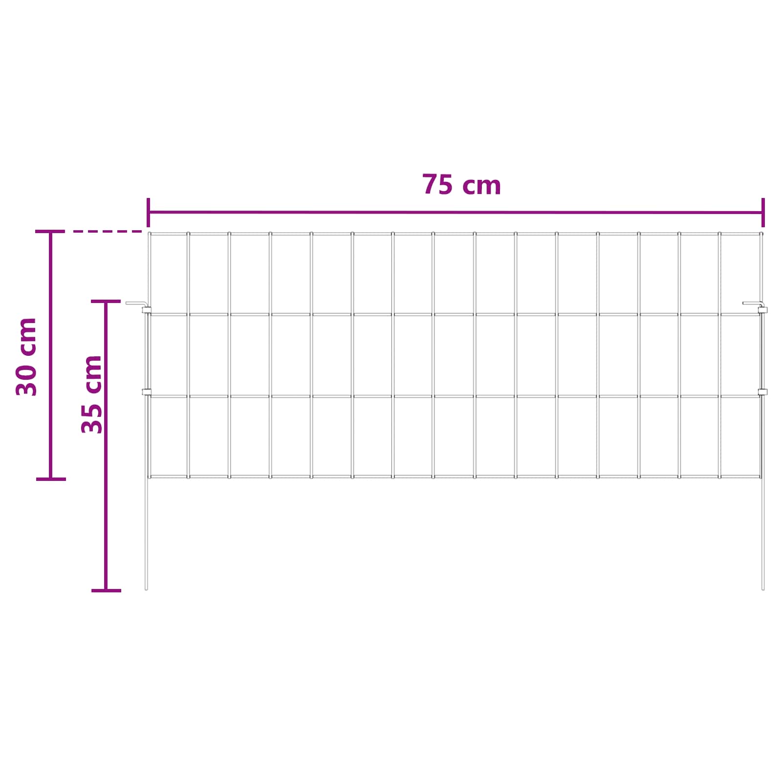 Puutarha-Aita, Jossa On Paalut 12 Pcs 75 X 30 Cm Mesh Hopea