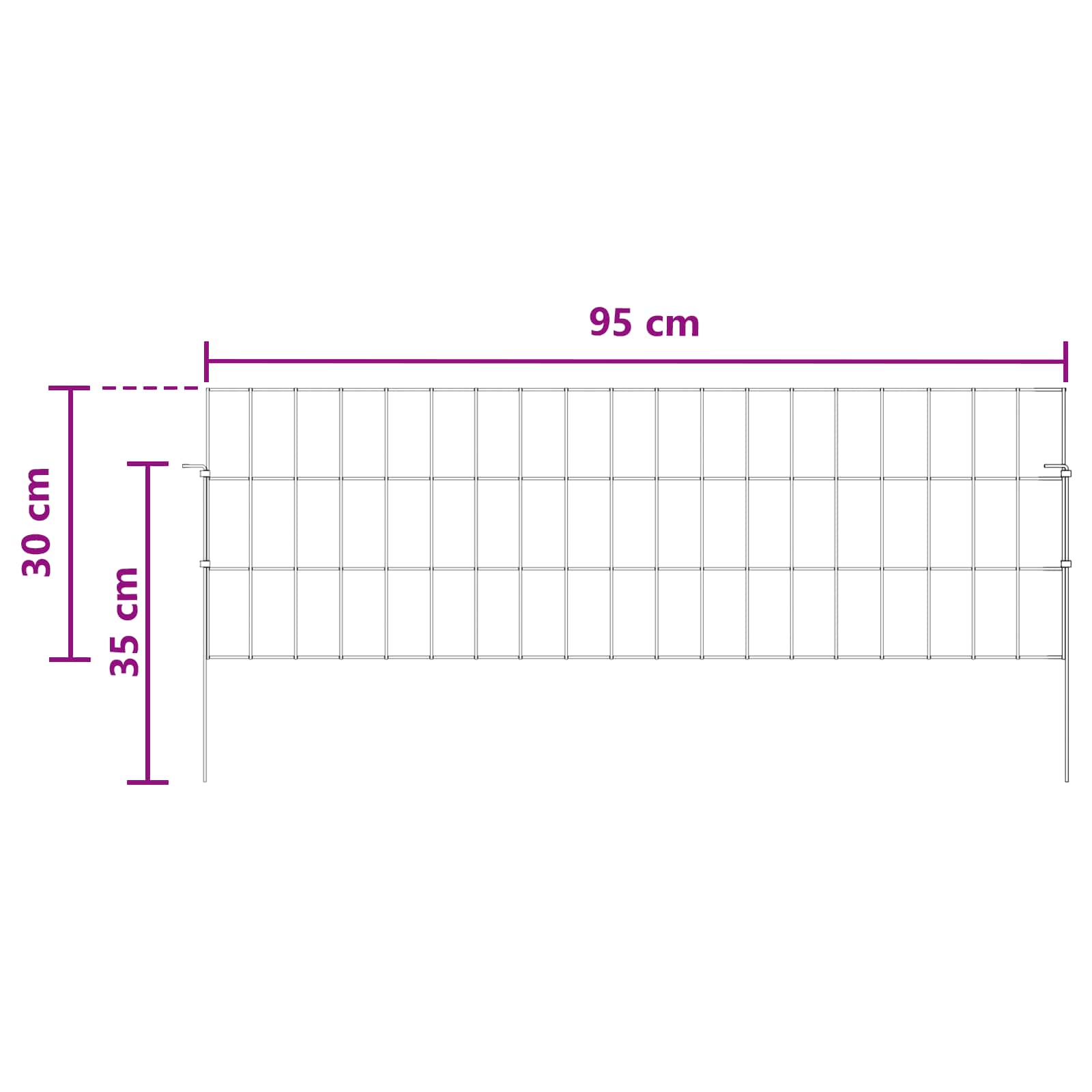 Puutarha-Aita, Jossa On Paalut 12 Pcs 95 X 30 Cm Mesh Hopea