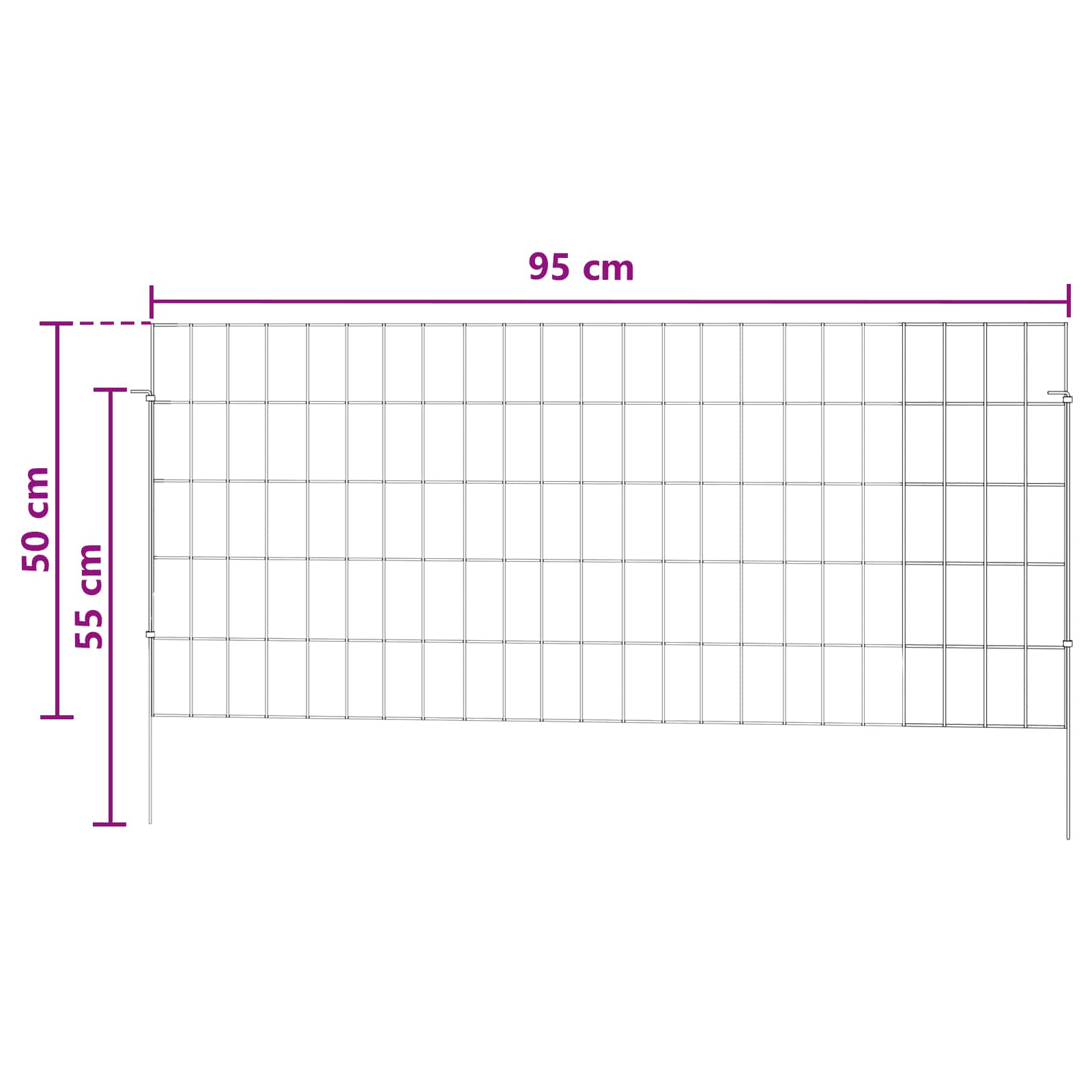 Puutarha-Aita, Jossa On Paalut 12 Pcs 115 X 50 Cm Mesh Hopea