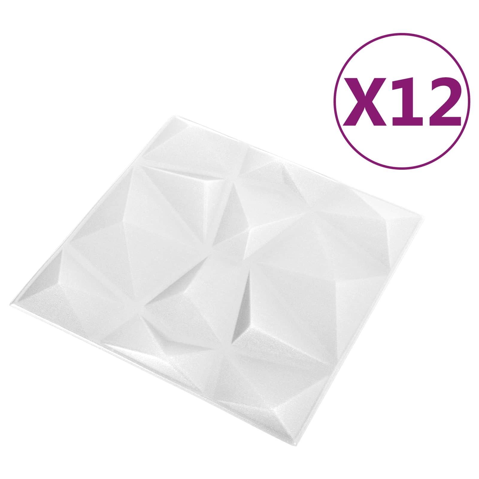 Seinäpaneelit 12 Pcs Timanttivalkoinen 50 X 50 Cm Xps Vaahdon