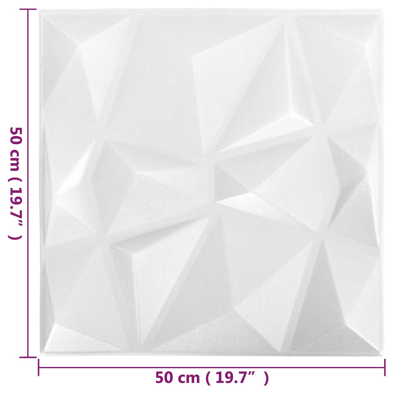 Seinäpaneelit 12 Pcs Origami Valkoinen 50 X 50 Cm Xps Vaahdon