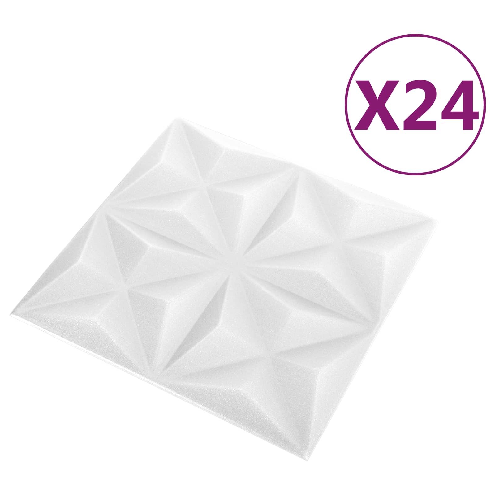Seinäpaneelit 24 Pcs Origami Valkoinen 50 X 50 Cm Xps Vaahdon