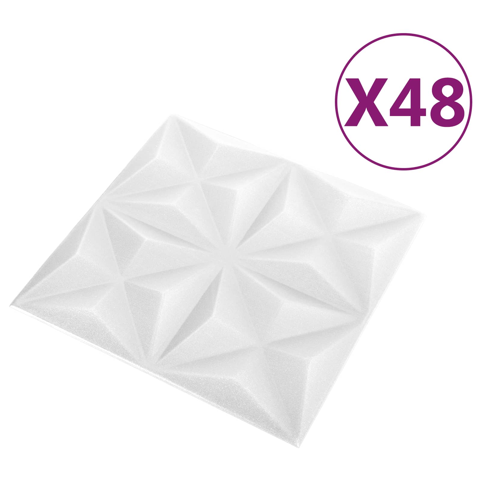 Seinäpaneelit 48 Pcs Origami Valkoinen 50 X 50 Cm Xps Vaahdon