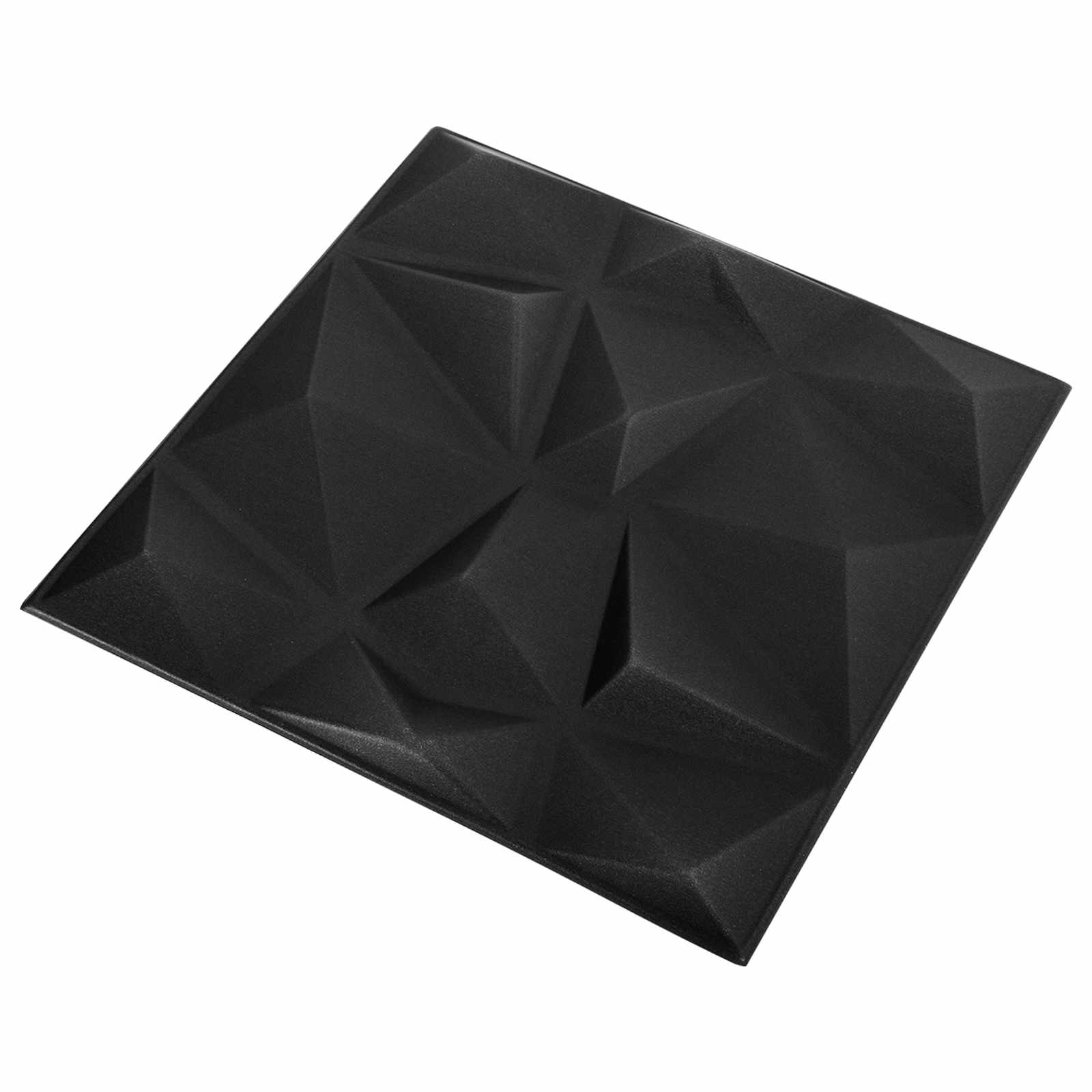 Seinäpaneelit 12 Pcs Origami Musta 50 X 50 Cm Xps Vaahdon