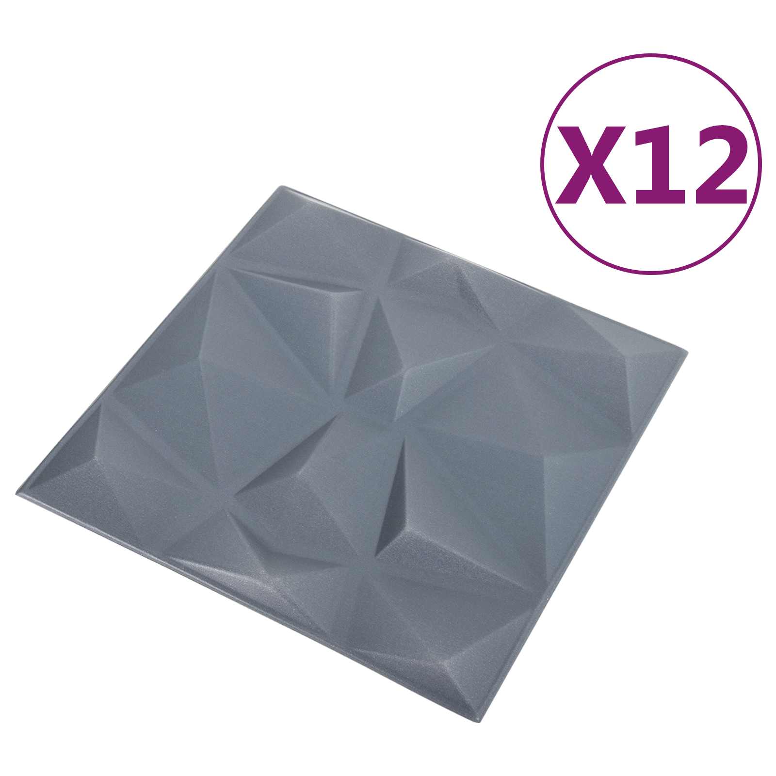 Seinäpaneelit 12 Pcs Timanttiharmaa 50 X 50 Cm Xps Vaahdon