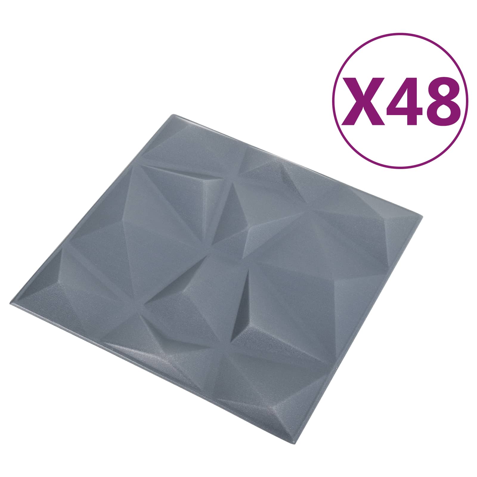 Seinäpaneelit 48 Pcs Timanttiharmaa 50 X 50 Cm Xps Vaahdon