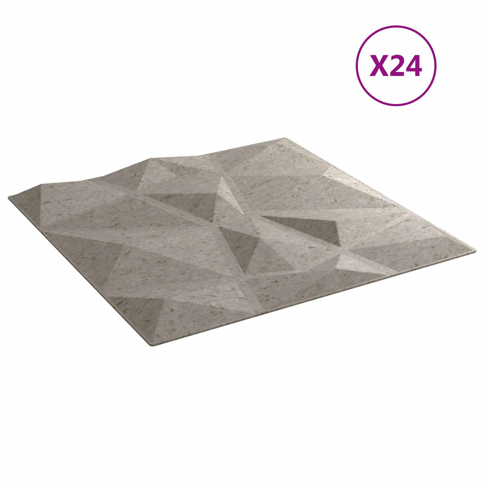 Seinäpaneelit 24 Pcs Betoninharmaa 50 X 50 Cm Xps Vaahdon