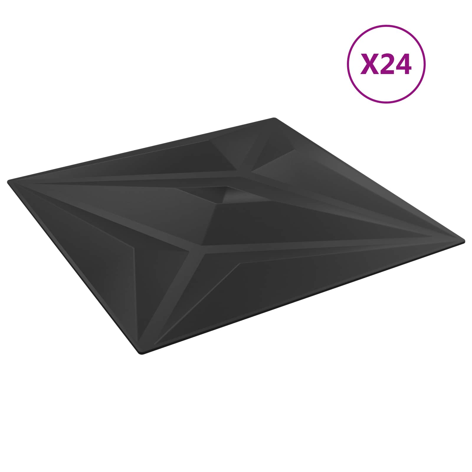 Seinäpaneelit Tähti 24 Pcs Musta Tähti 50 X 50 Cm Xps Vaahdon