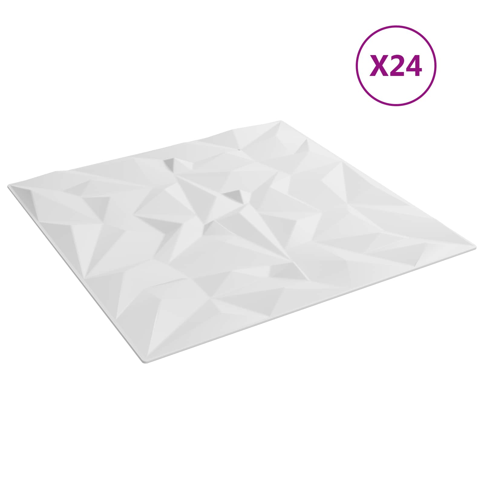 Seinäpaneelit 24 Pcs Valkoinen 50 X 50 Cm Xps Vaahdon