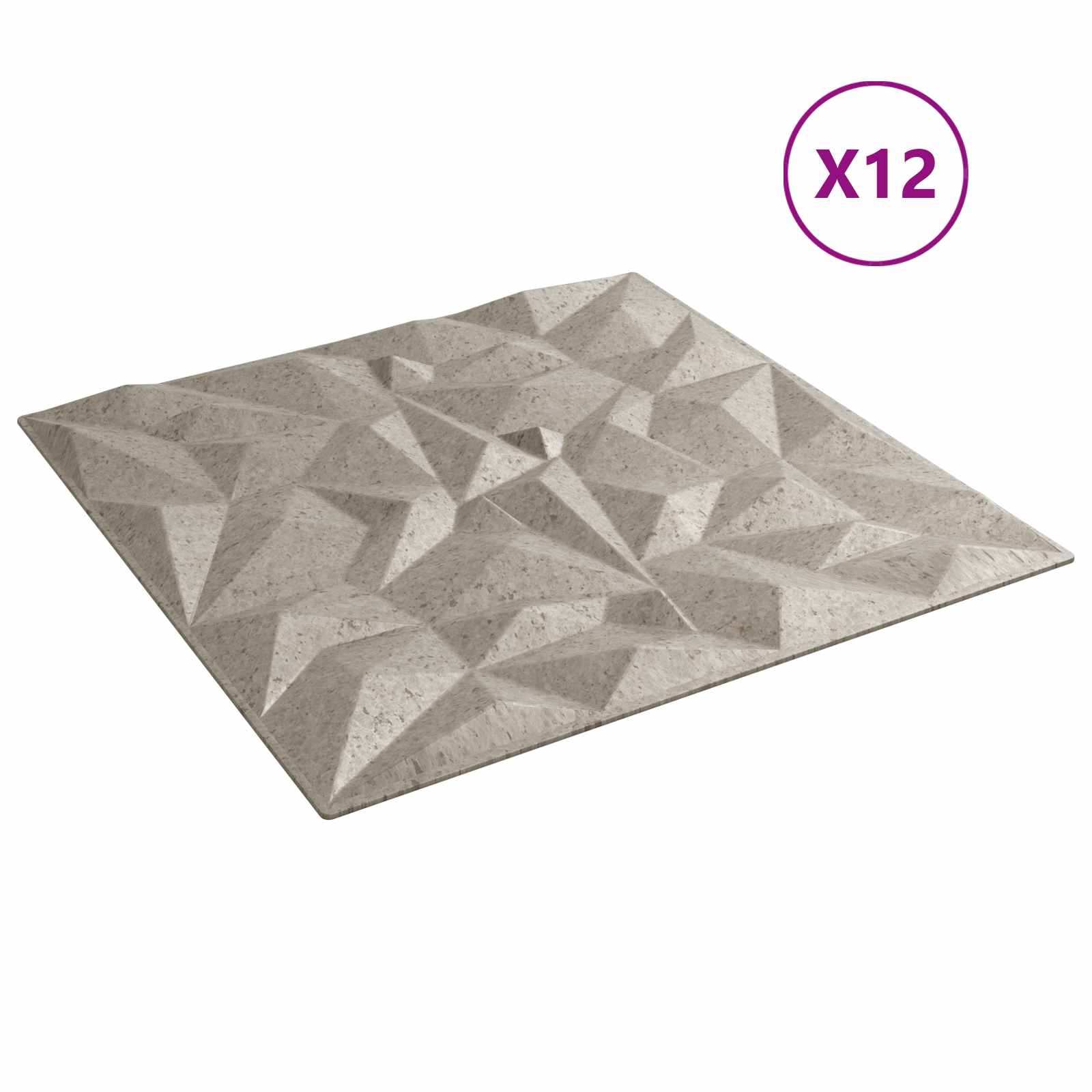 Seinäpaneelit 12 Pcs Ametistibetoni 50 X 50 Cm Xps Vaahdon