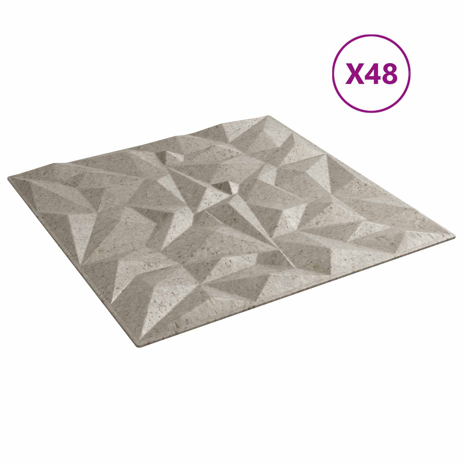 Seinäpaneelit 48 Pcs Ametistibetoni 50 X 50 Cm Xps Vaahdon