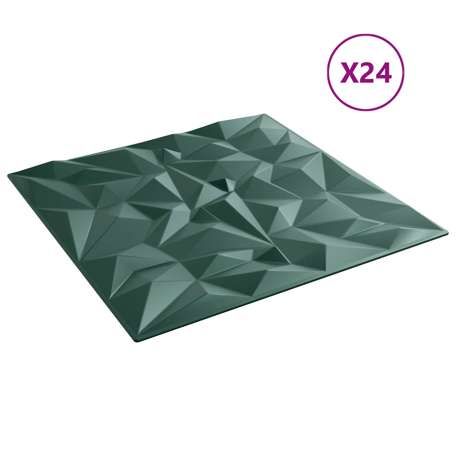 Seinäpaneelit 24 Pcs Ametistivihreä 50 X 50 Cm Xps Vaahdon