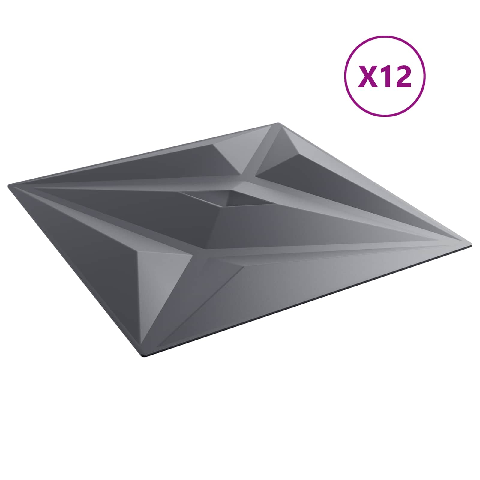 Seinäpaneelit Tähti 12 Pcs Tähtiharmaa 50 X 50 Cm Xps Vaahdon