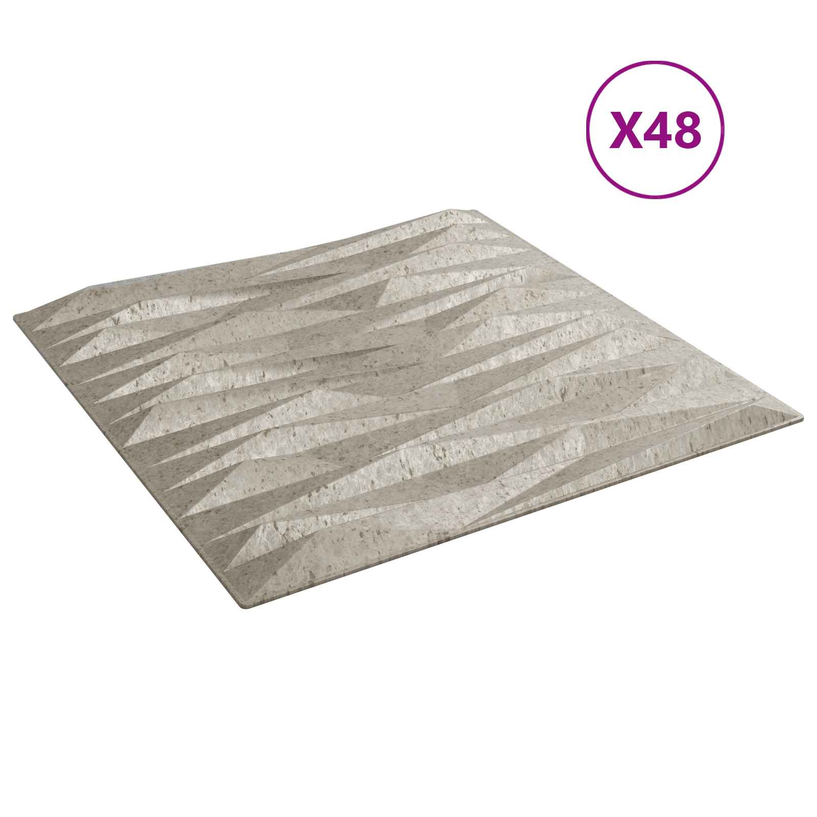 Seinäpaneelit 48 Pcs Kivilöyhkönbetoni 50 X 50 Cm Xps Vaahdon