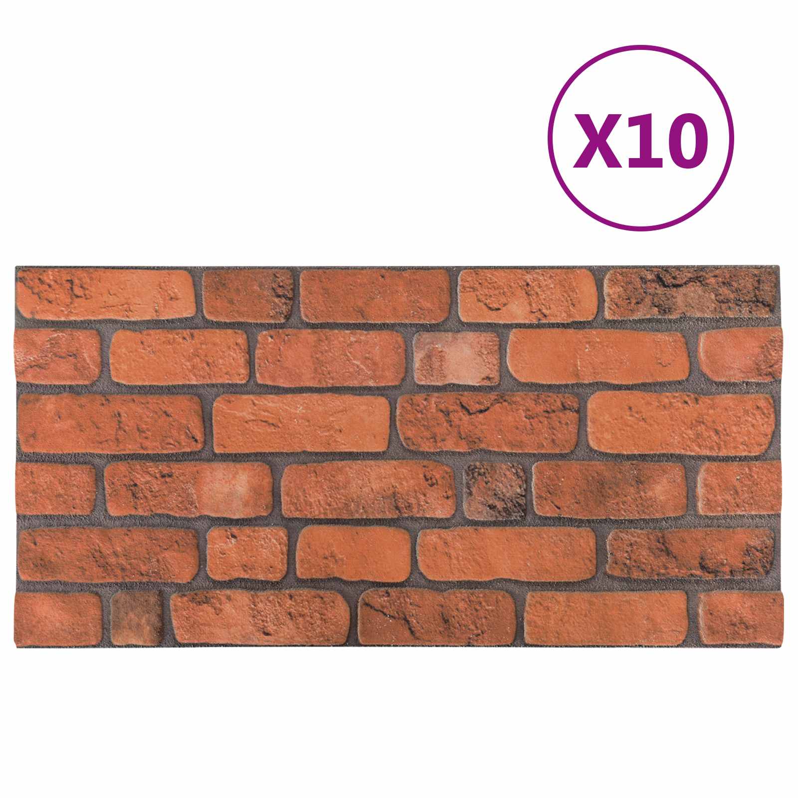 Seinäpaneelit 10 Pcs Terrakotta 100 X 50 Cm Eps Vaahtomuovi