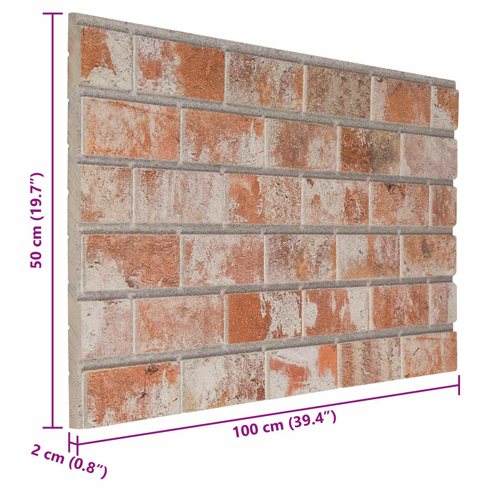 Seinäpaneelit 10 Pcs Oranssi 100 X 50 Cm Eps Vaahtomuovi