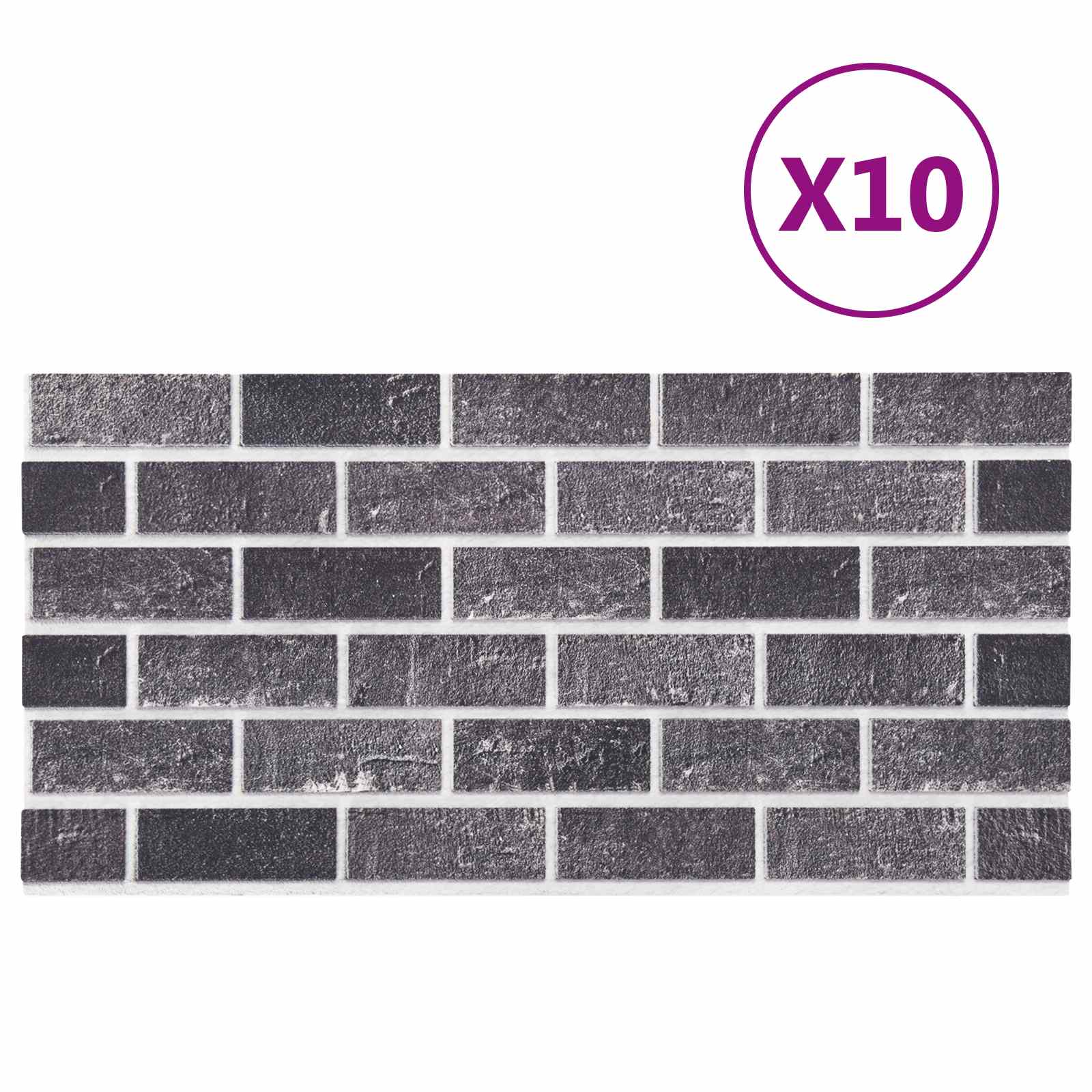 Seinäpaneelit 10 Pcs Mustat Ja Harmaa 100 X 50 Cm