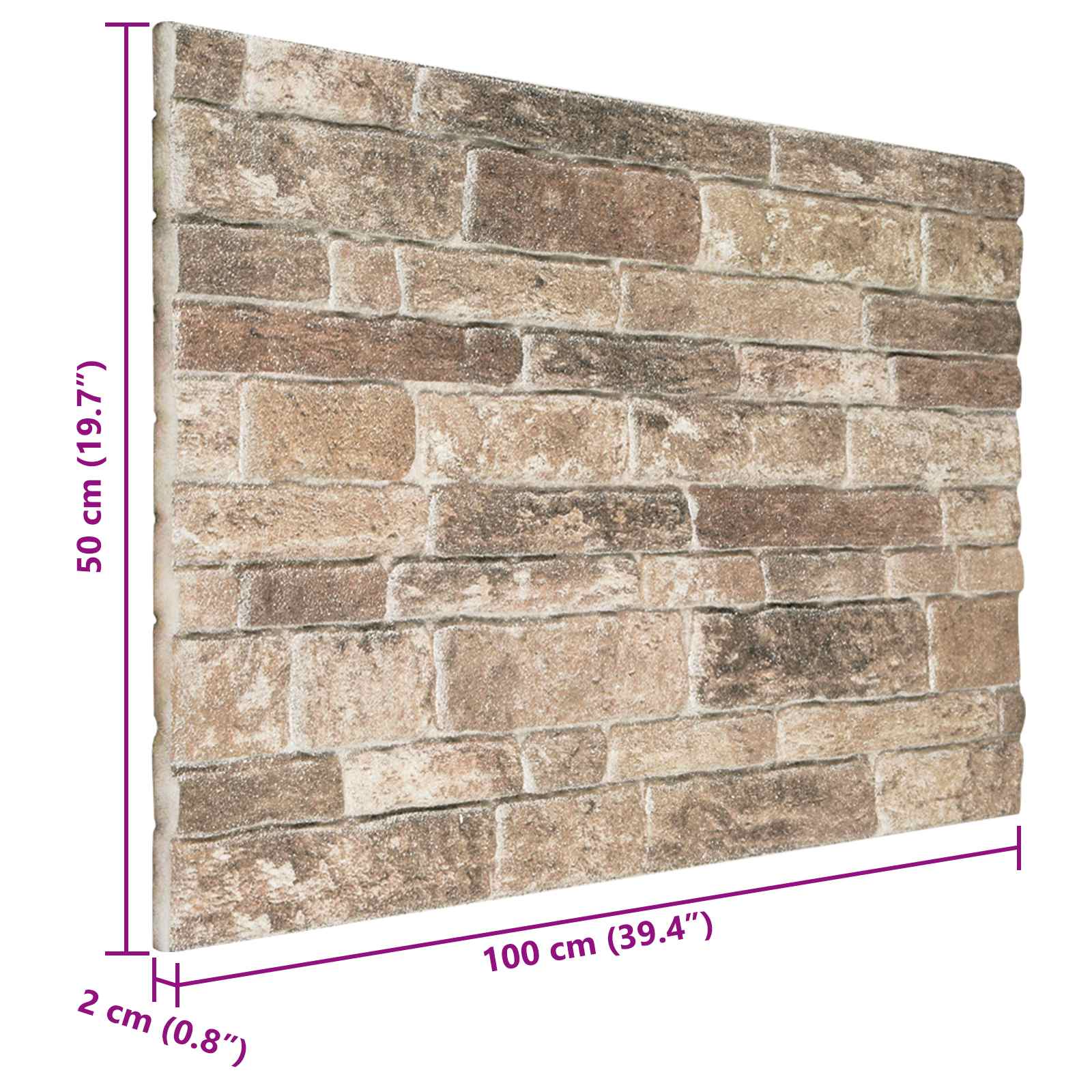 Seinäpaneelit 10 Pcs Monivärinen 100 X 50 Cm Eps Vaahtomuovi