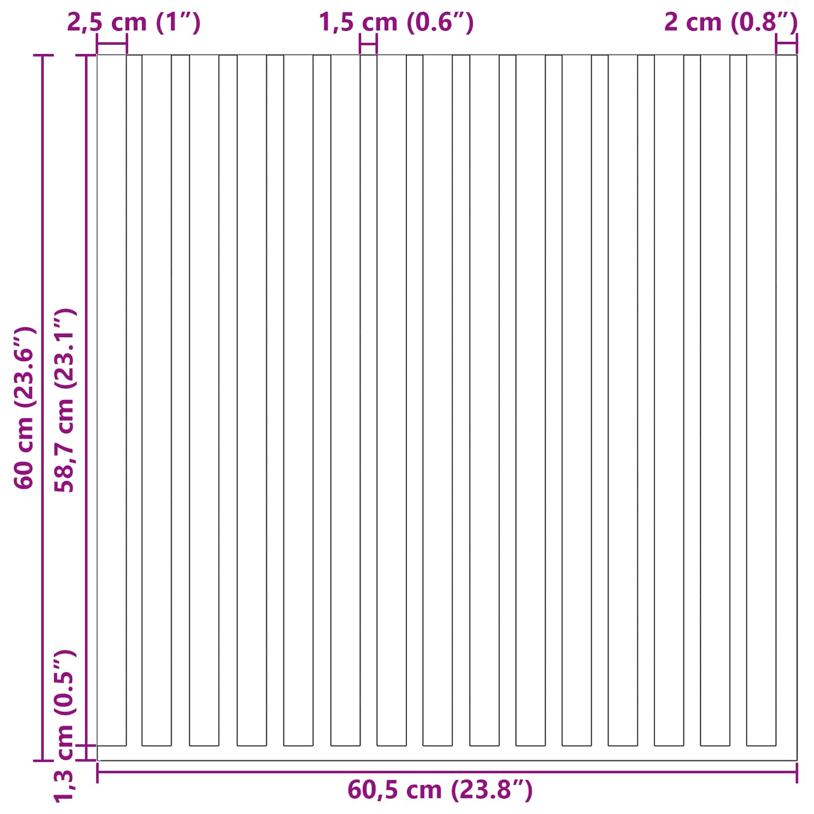 Seinäpaneelit 8 Pcs Harmaa 60,5 X 60 Cm