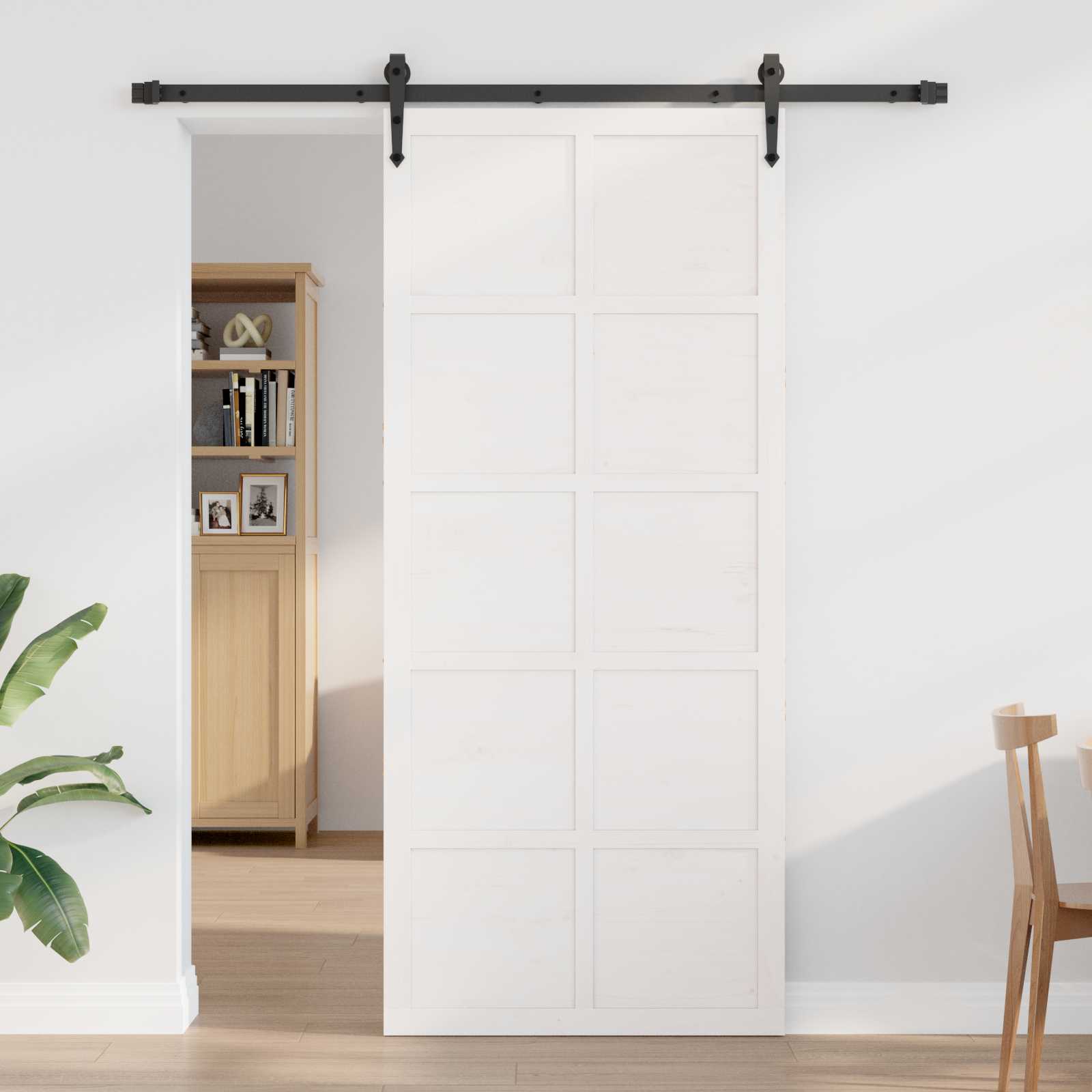 Ladon Ovi Valkoinen 100 X 2,5 X 208 Cm Täysi Mänty