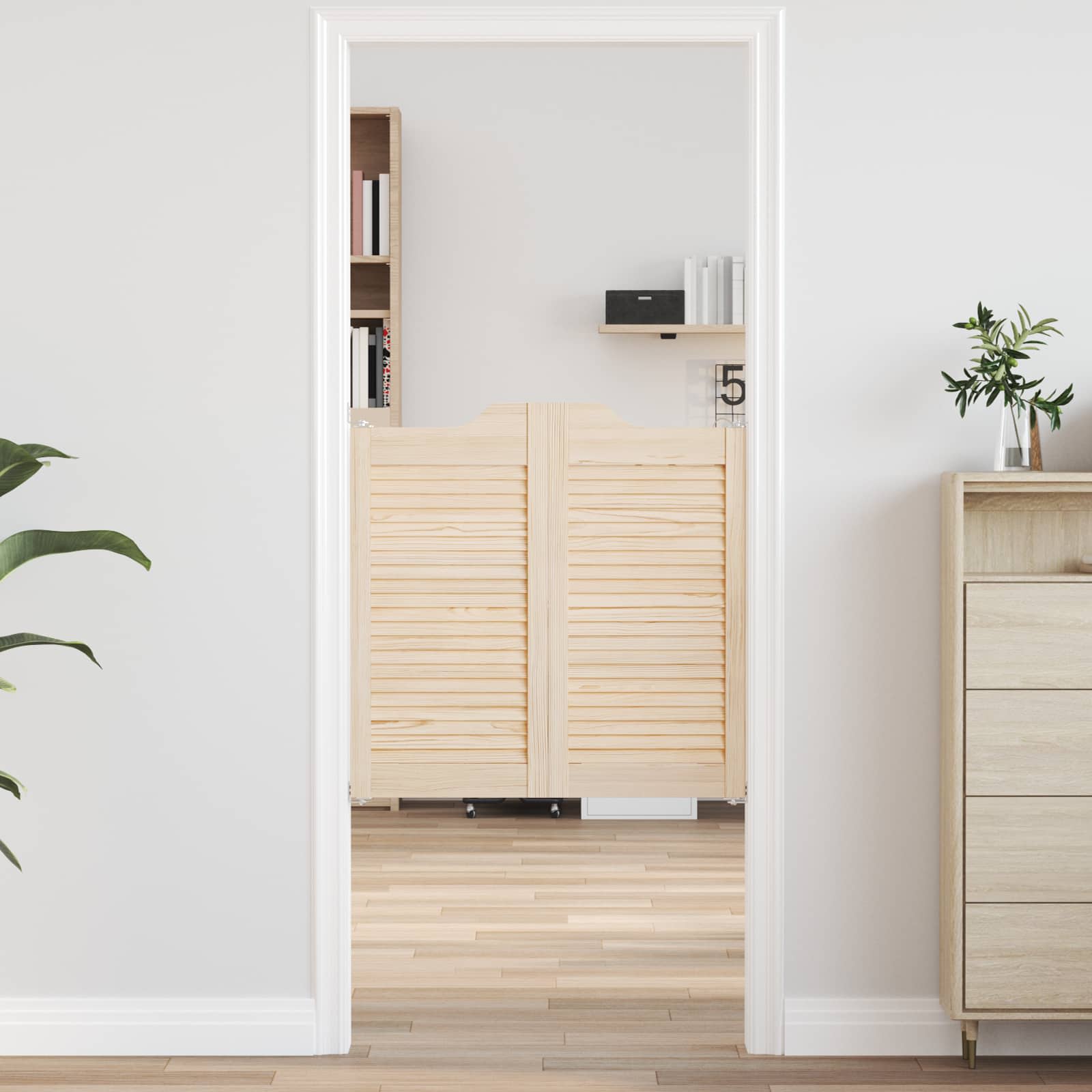 Kääntöovet 2 Pcs Luonnollinen Täysi Mänty