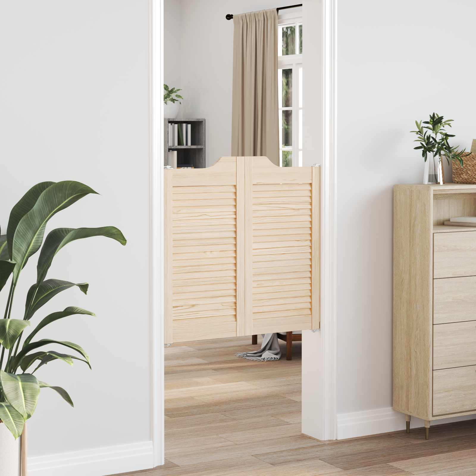 Kääntöovet 2 Pcs Luonnollinen Täysi Mänty
