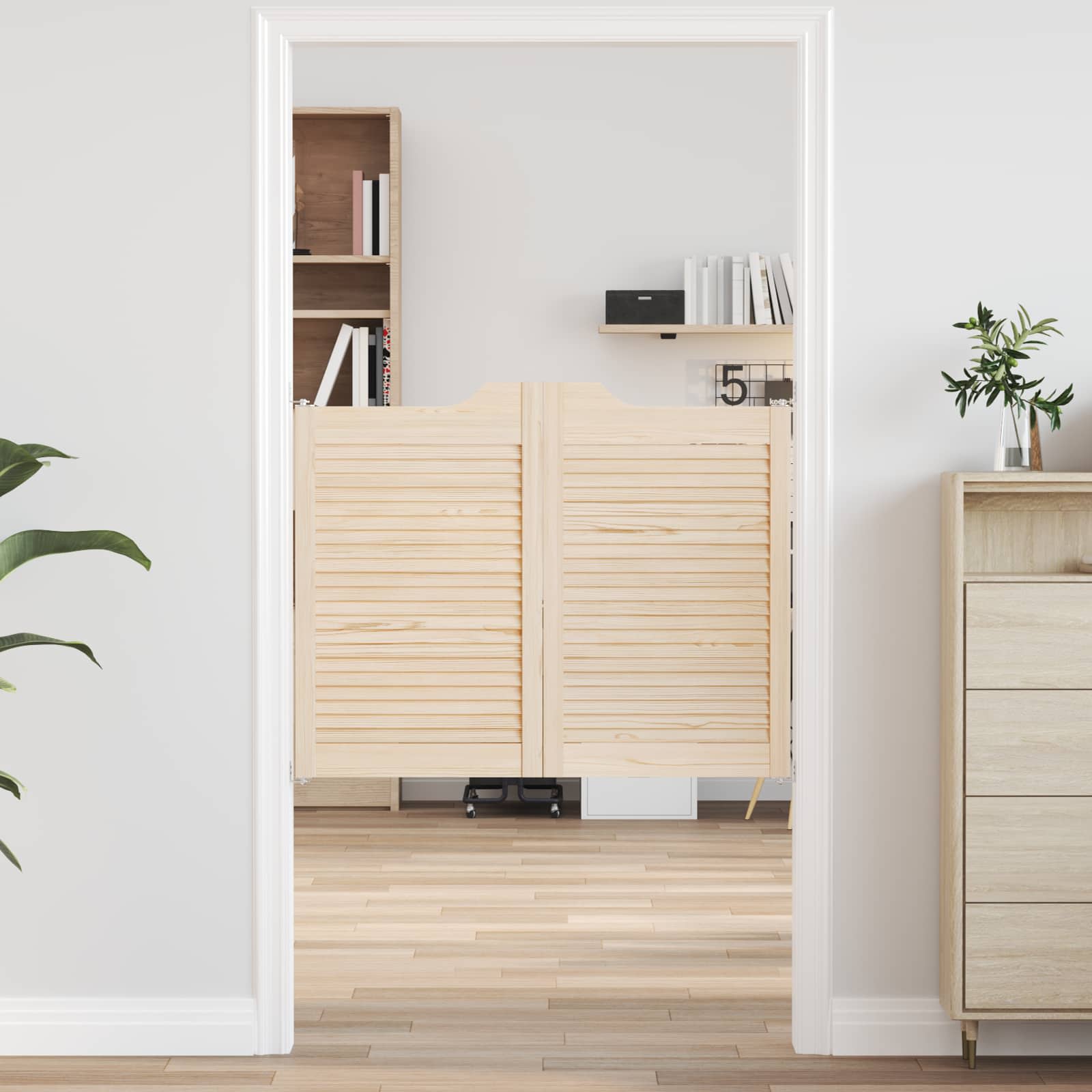 Kääntöovet 2 Pcs Luonnollinen Täysi Mänty