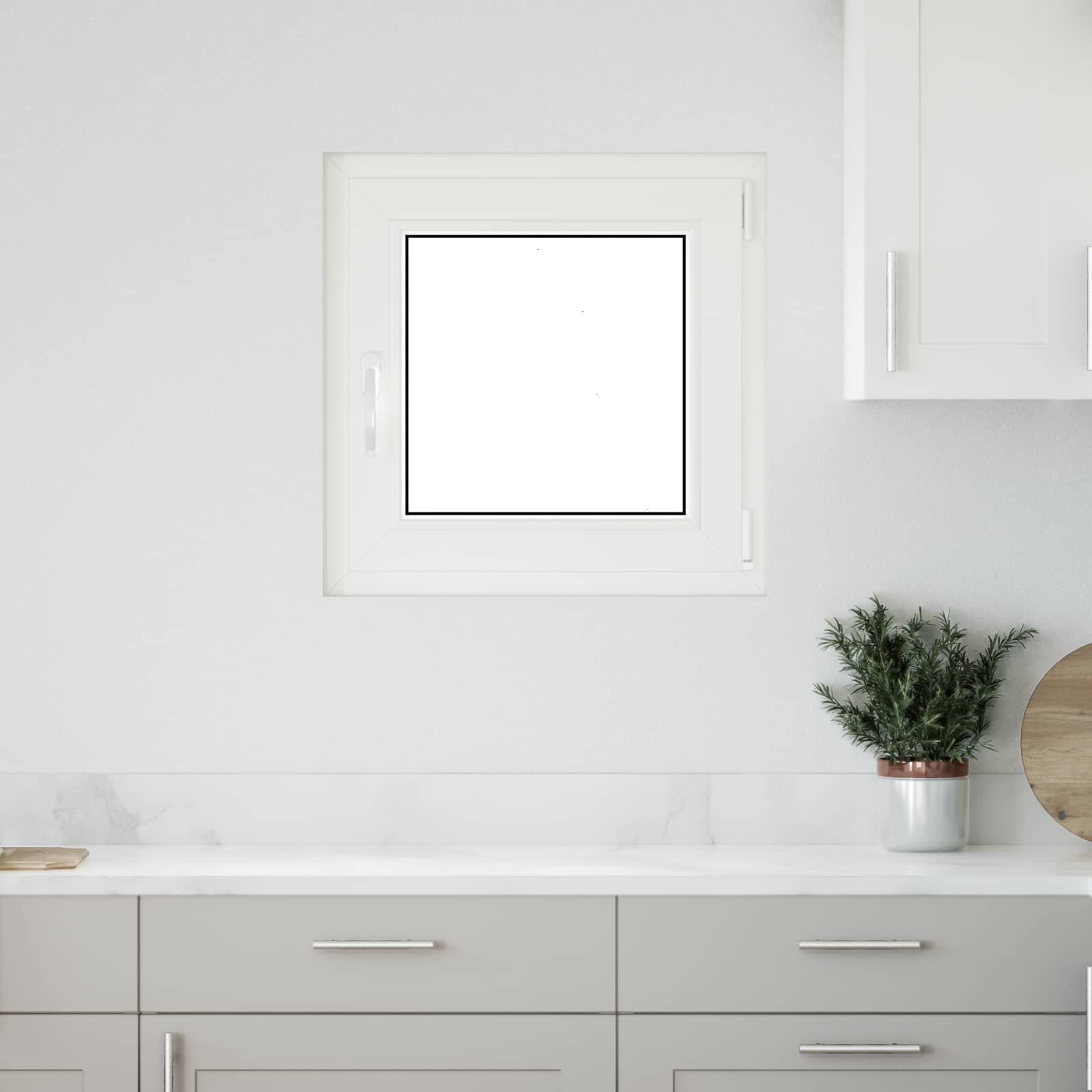 Kellari-Ikkuna Risor 60 X 60 Cm Pvc Ja Lasi Valkoinen