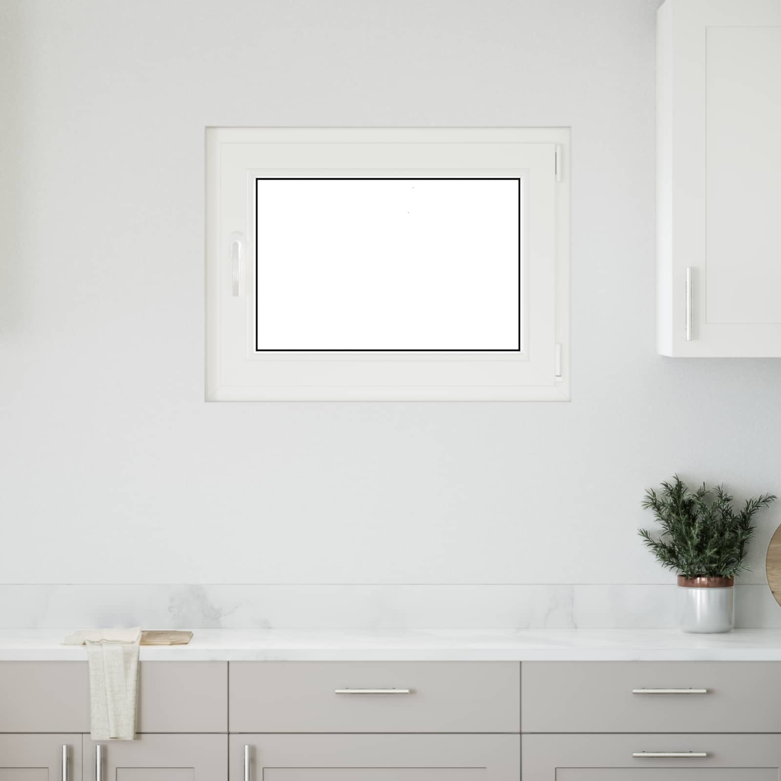 Kellari-Ikkuna Risor 80 X 50 Cm Pvc Ja Lasi Valkoinen