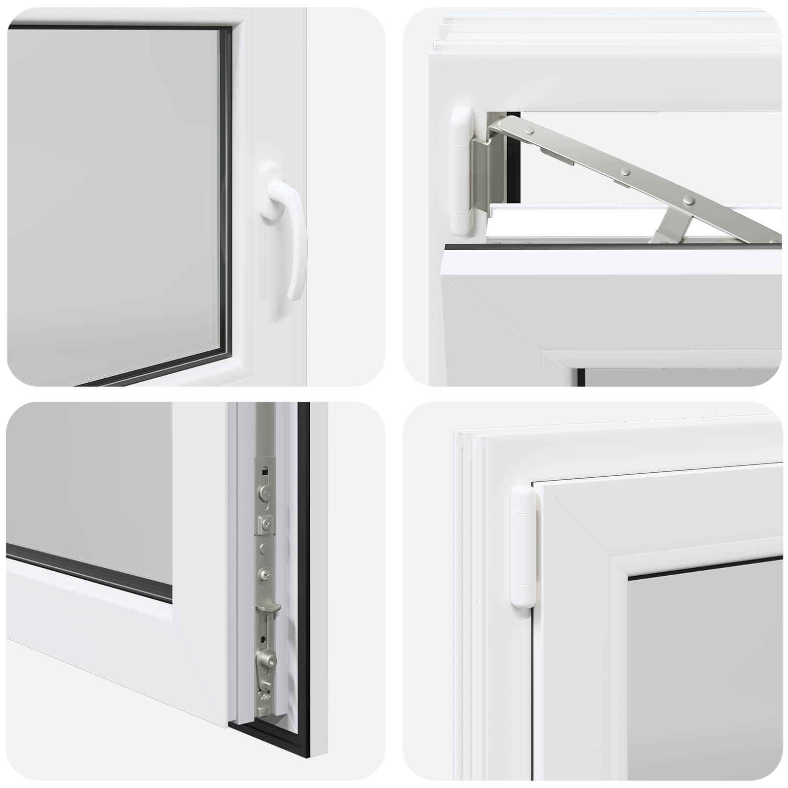 Kellari-Ikkuna Risor 110 X 50 Cm Pvc Ja Lasi Valkoinen