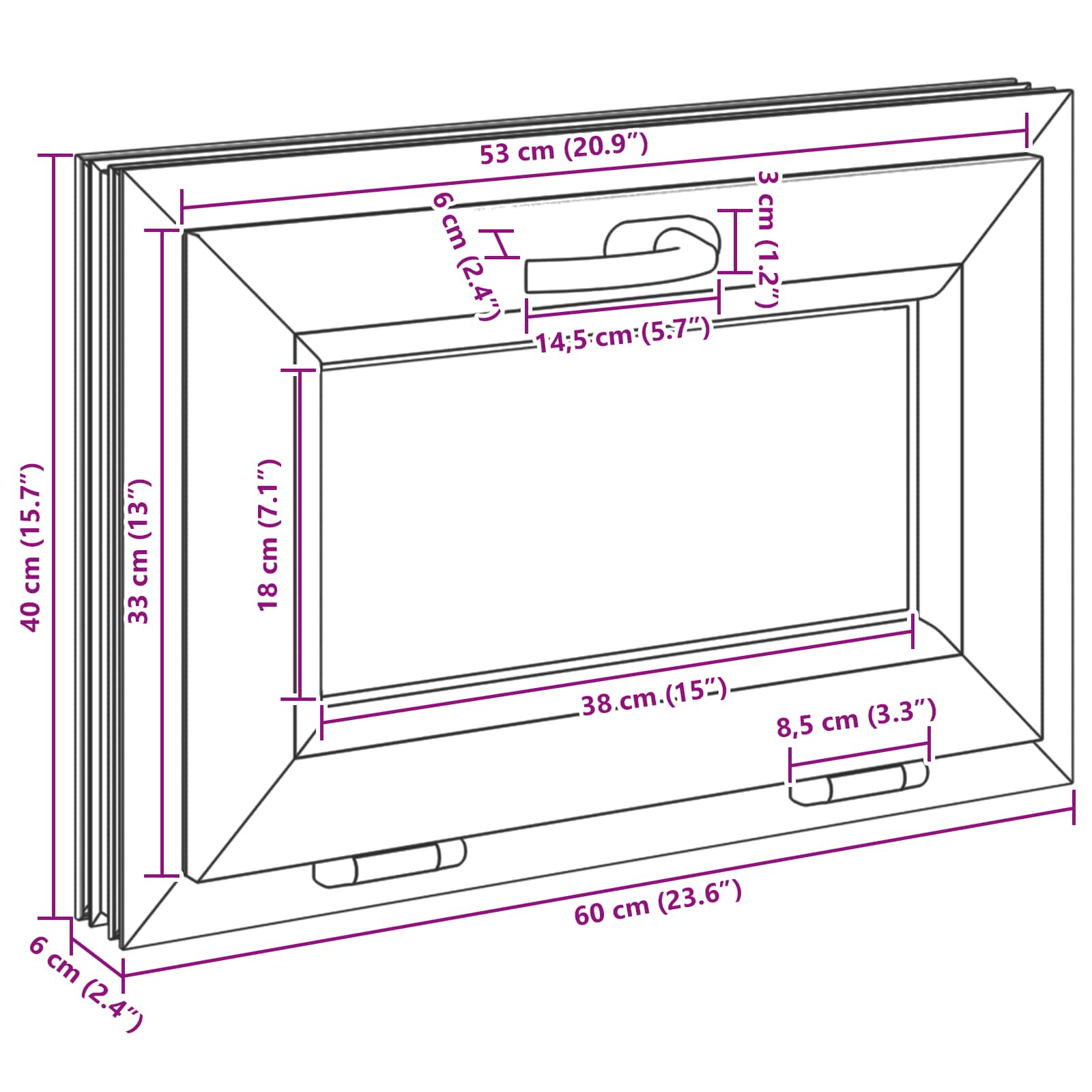 Kellari-Ikkuna Risor 60 X 40 Cm Pvc Ja Lasi Valkoinen