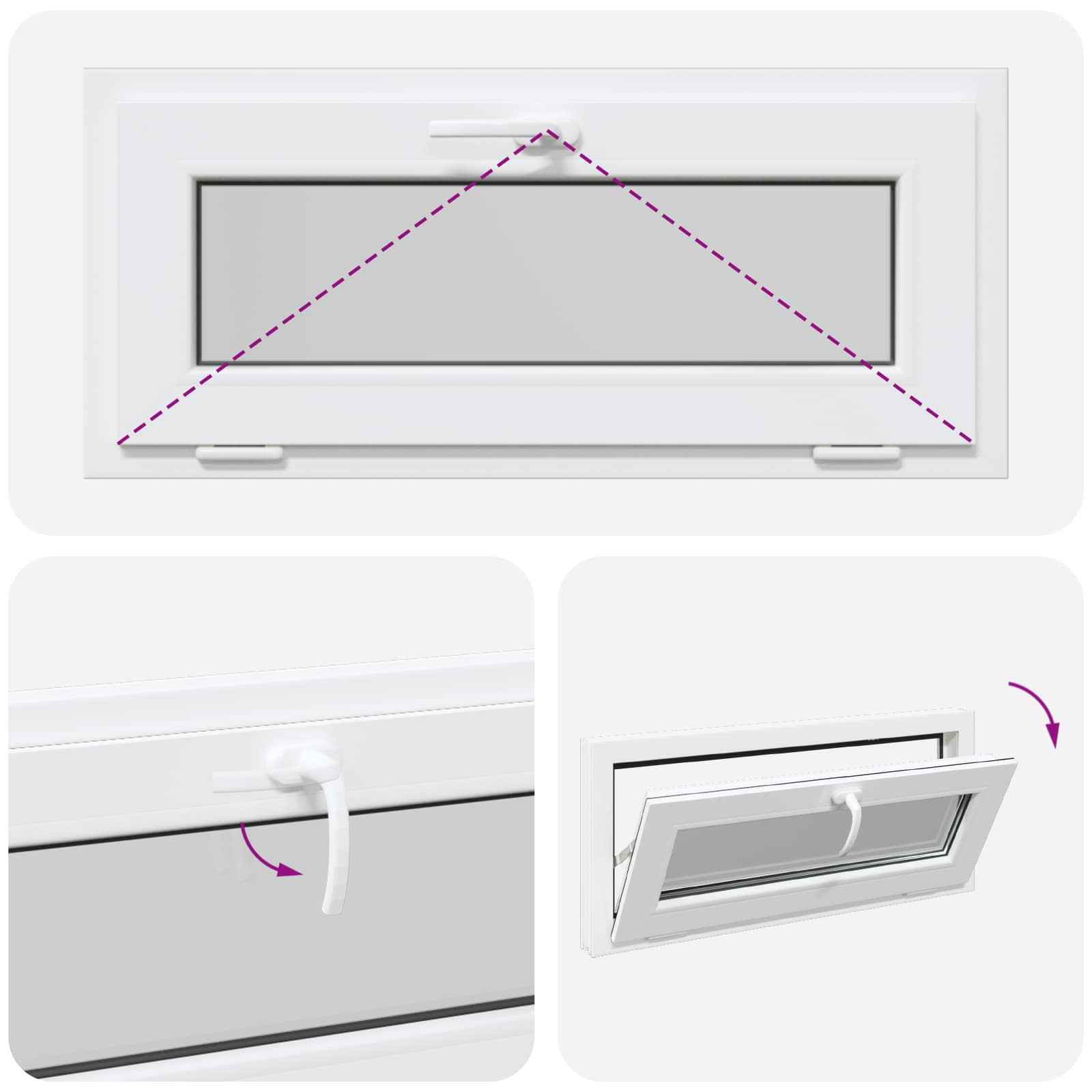 Kellari-Ikkuna Risor 90 X 40 Cm Pvc Ja Lasi Valkoinen