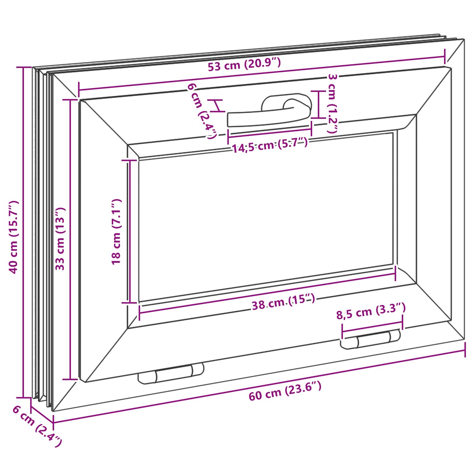 Kellari-Ikkuna Risor 60 X 40 Cm Pvc Ja Lasi Valkoinen