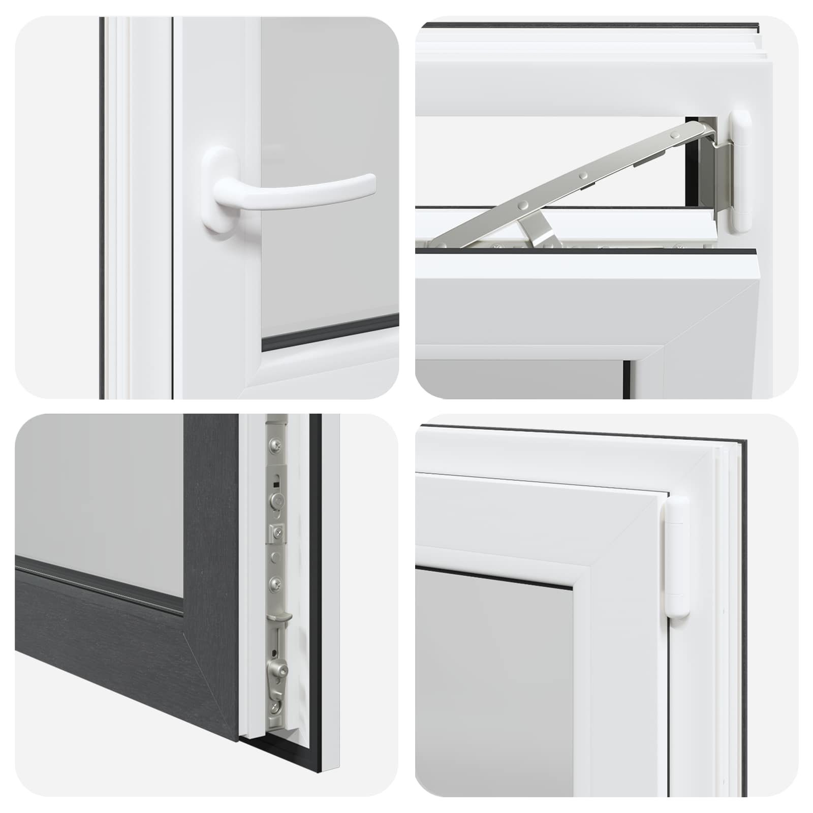 Kellari-Ikkuna Risor 50 X 50 Cm Pvc Ja Lasi Antrasiitti