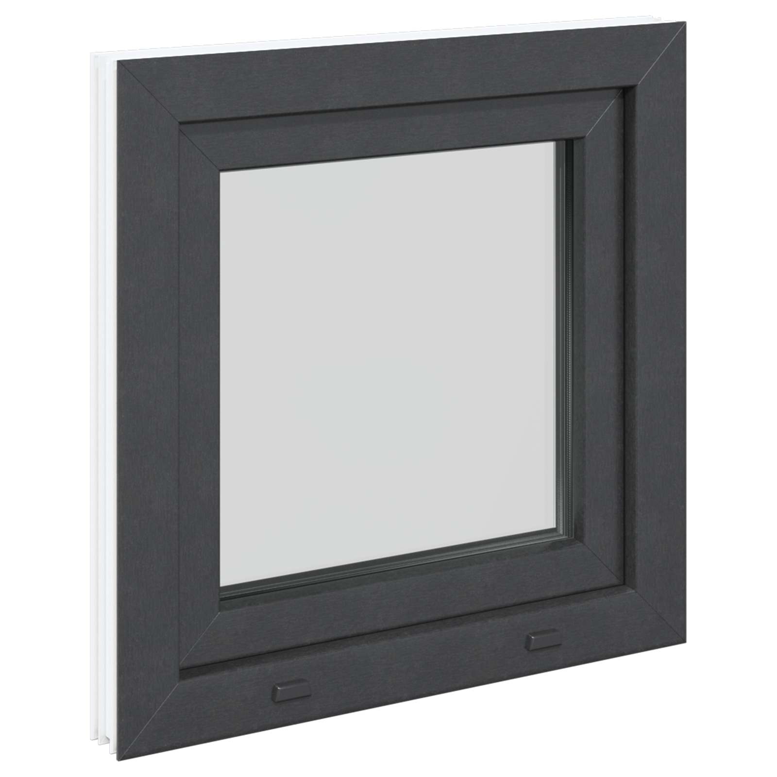 Kellari-Ikkuna Risor 50 X 50 Cm Pvc Ja Lasi Antrasiitti