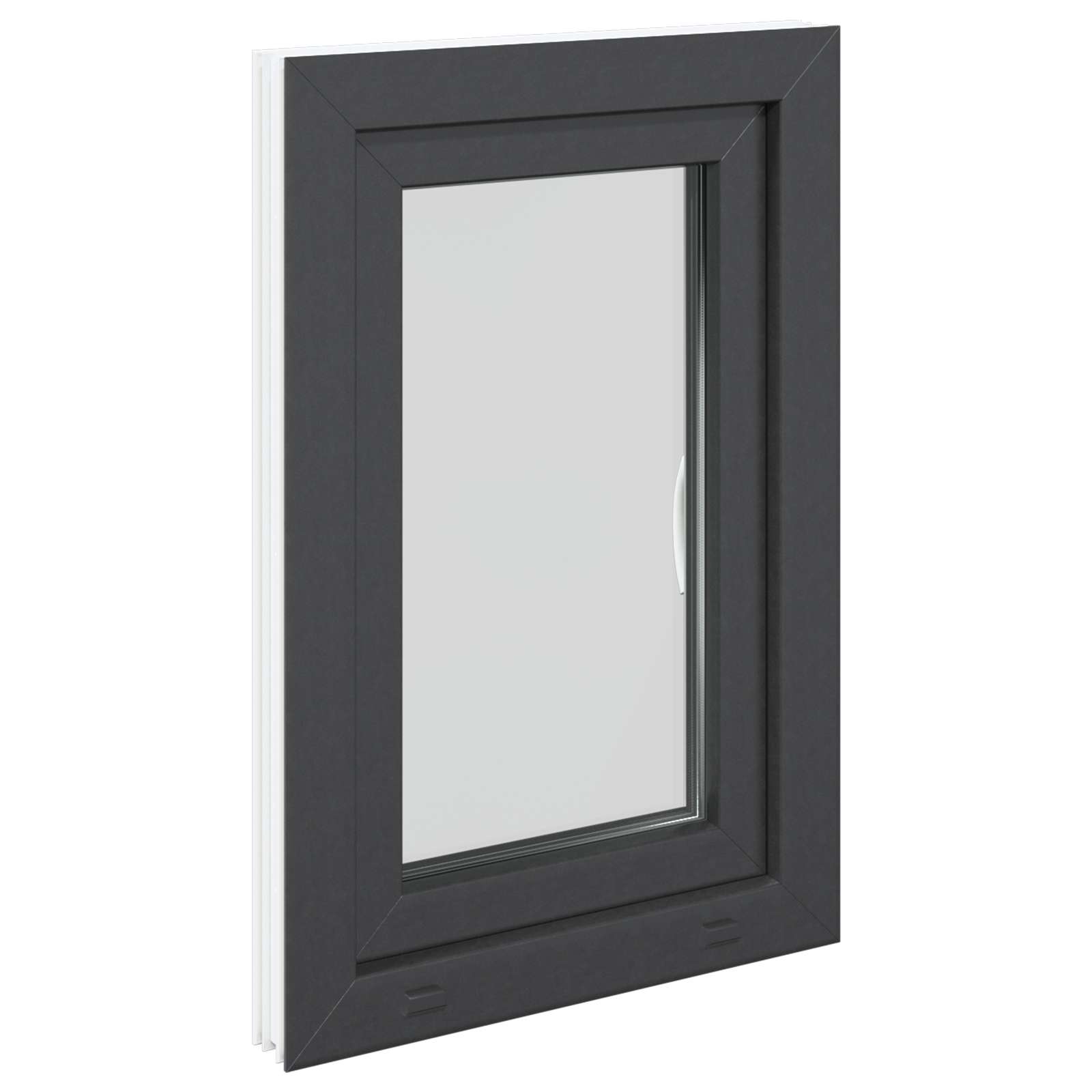 Kellari-Ikkuna Risor 50 X 75 Cm Pvc Ja Lasi Antrasiitti