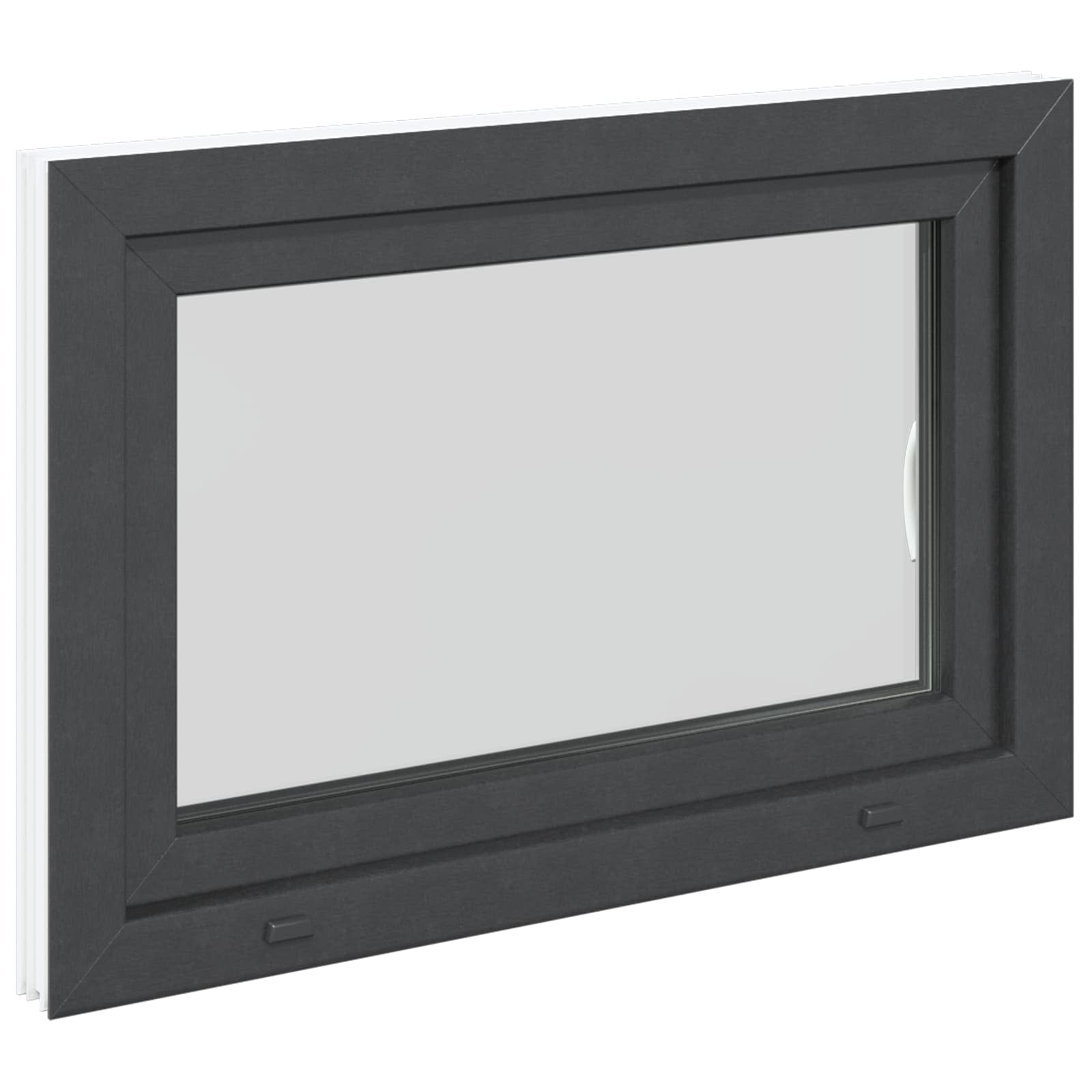 Kellari-Ikkuna Risor 80 X 70 Cm Pvc Ja Lasi Antrasiitti