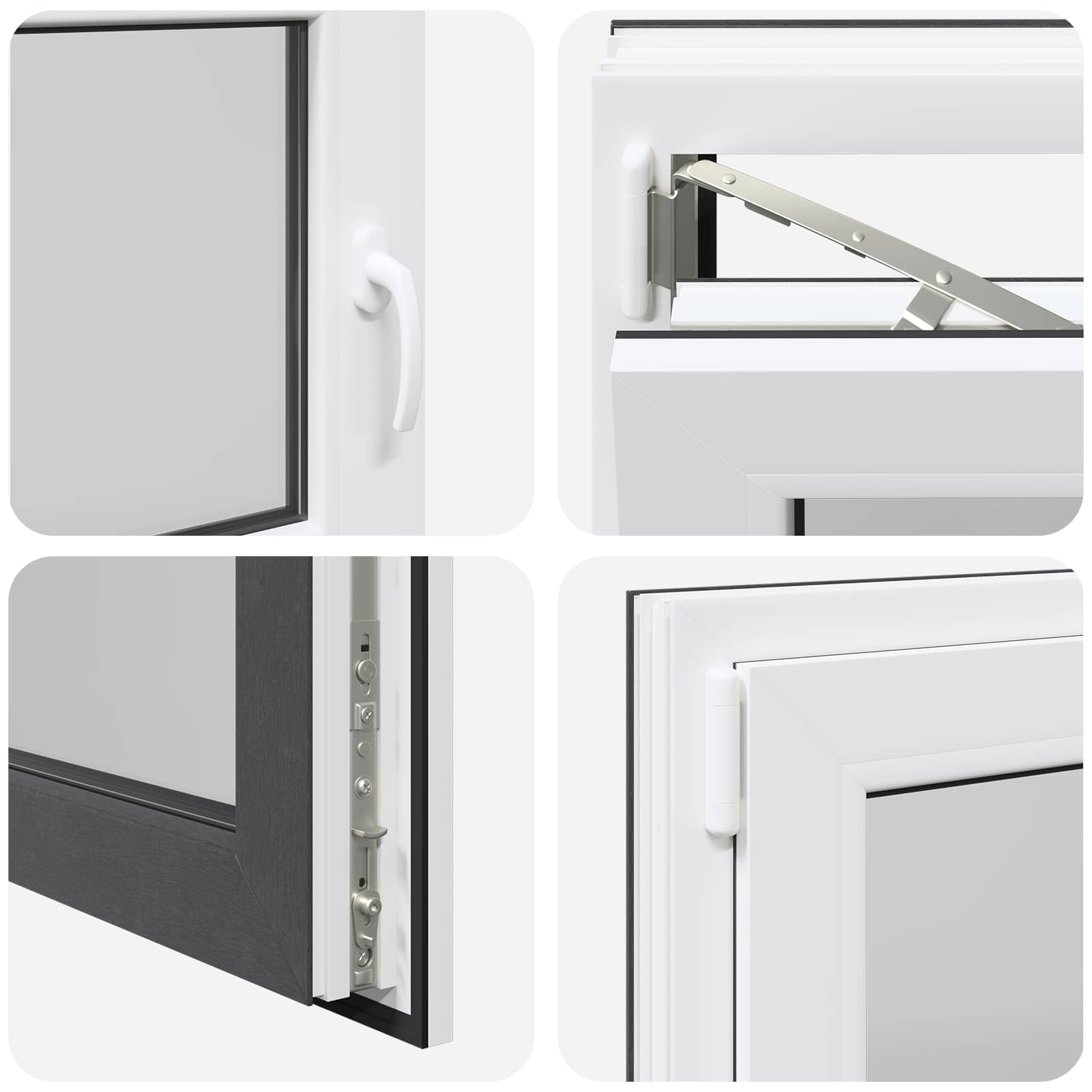 Kellari-Ikkuna Risor 90 X 50 Cm Pvc Ja Lasi Antrasiitti