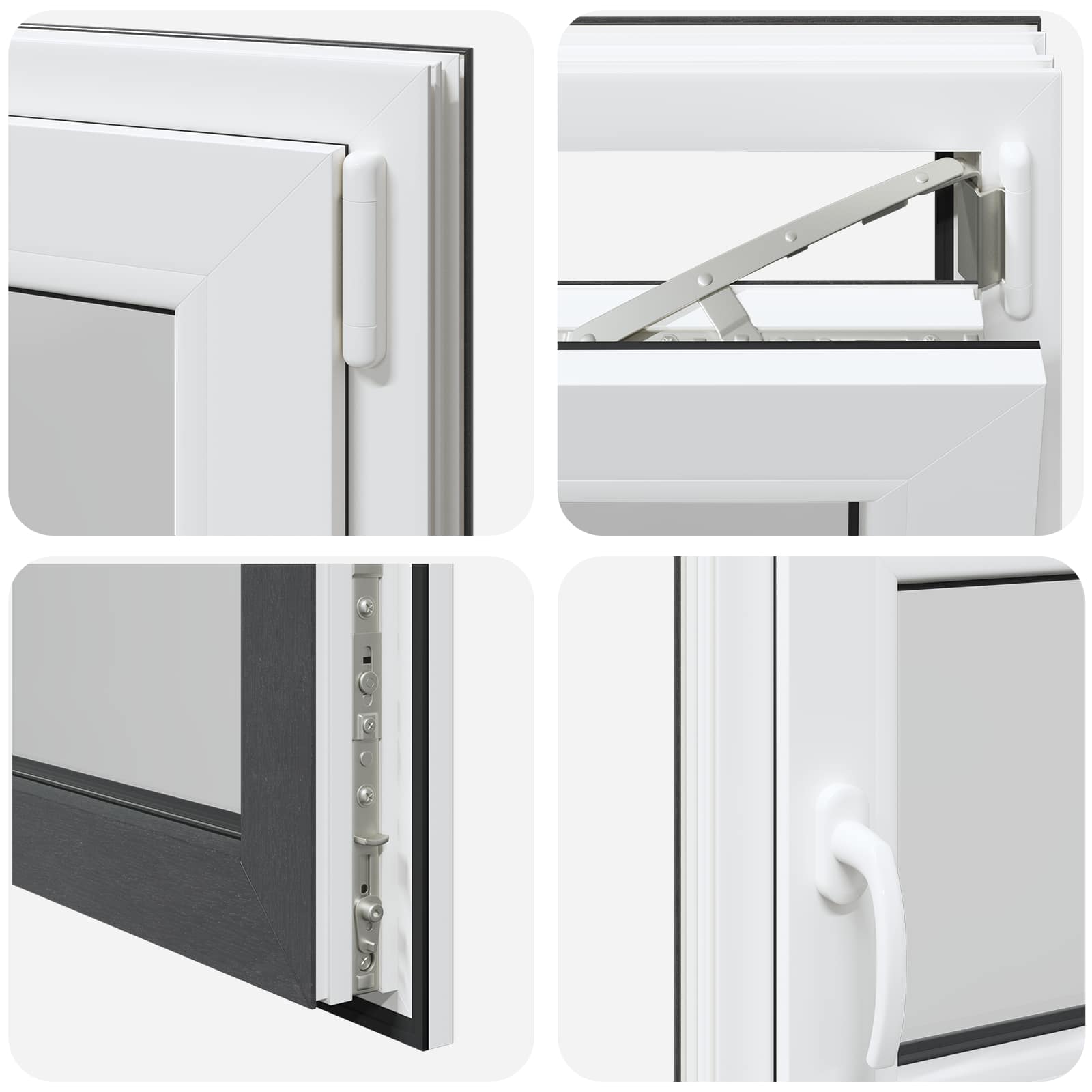 Kellari-Ikkuna Risor 100 X 50 Cm Pvc Ja Lasi Antrasiitti
