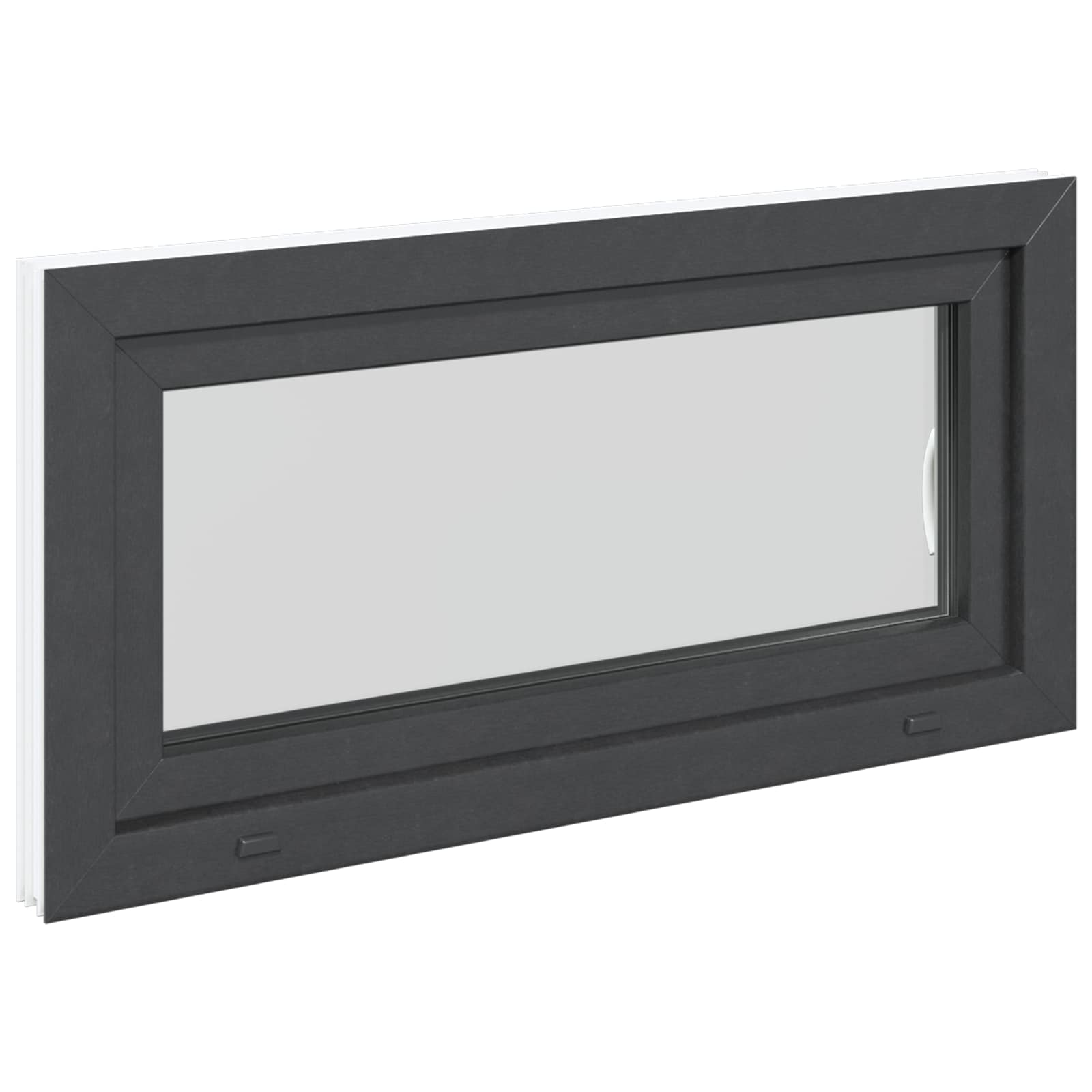 Kellari-Ikkuna Risor 100 X 50 Cm Pvc Ja Lasi Antrasiitti