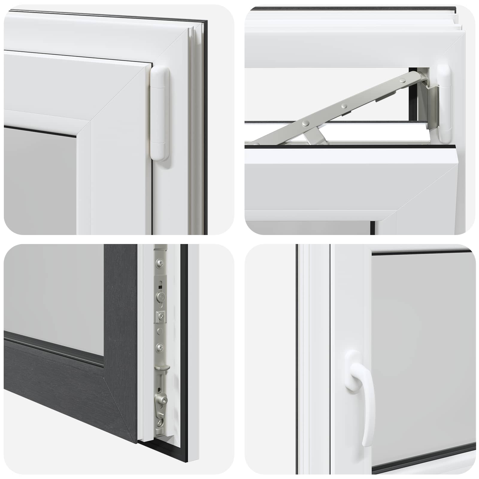 Kellari-Ikkuna Risor 100 X 60 Cm Pvc Ja Lasi Antrasiitti