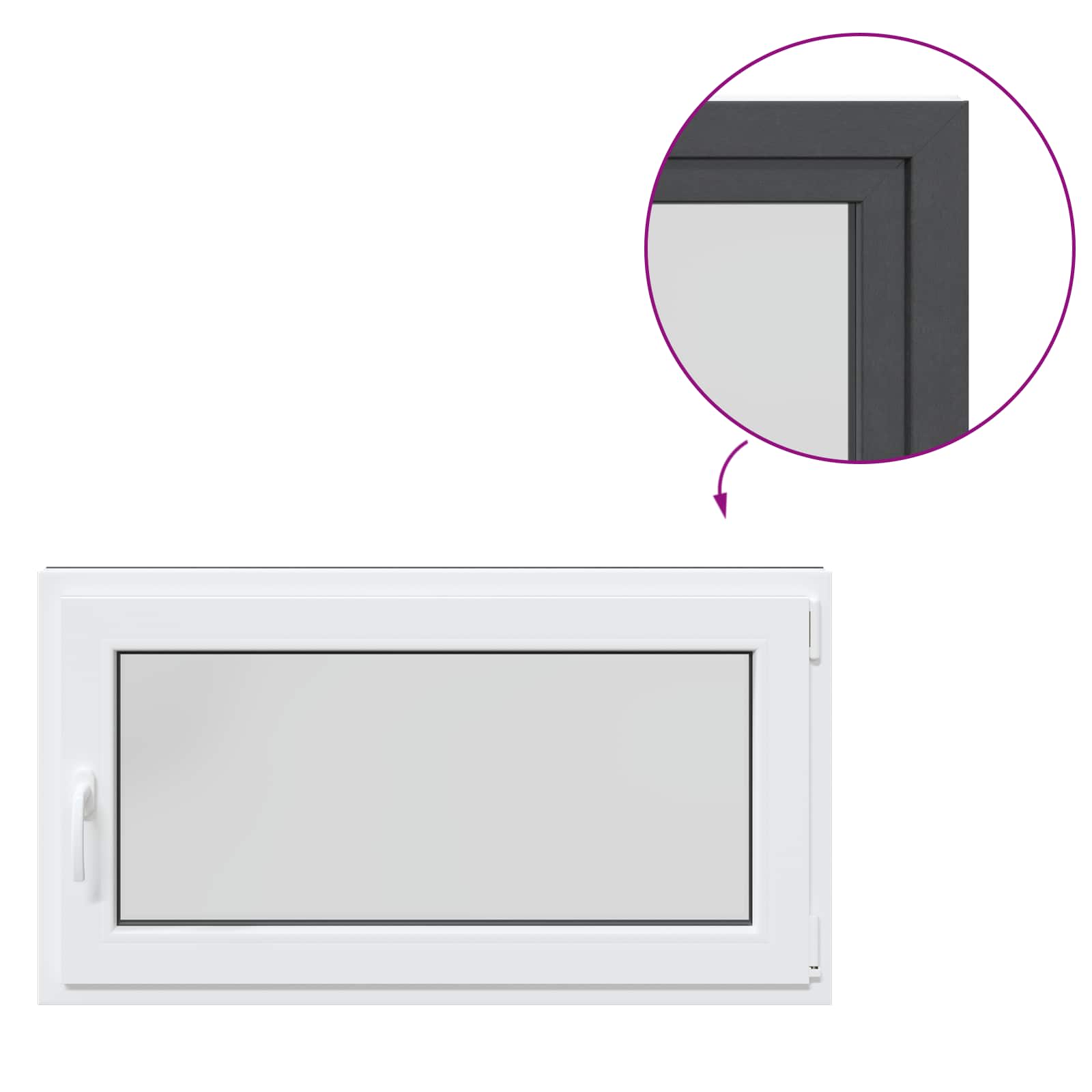 Kellari-Ikkuna Risor 110 X 60 Cm Pvc Ja Lasi Antrasiitti