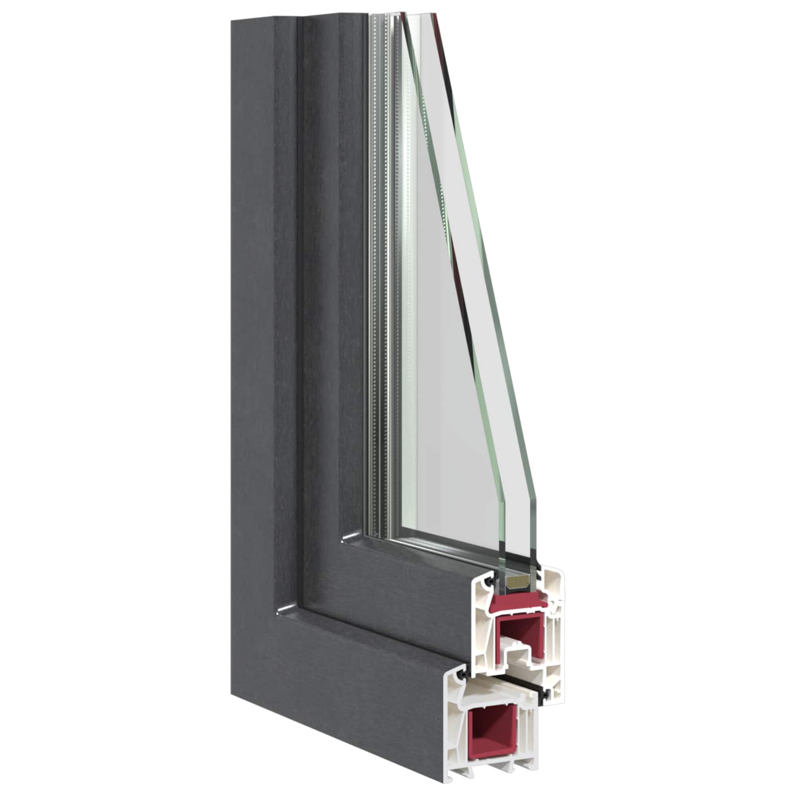 Kellari-Ikkuna Risor 110 X 60 Cm Pvc Ja Lasi Antrasiitti