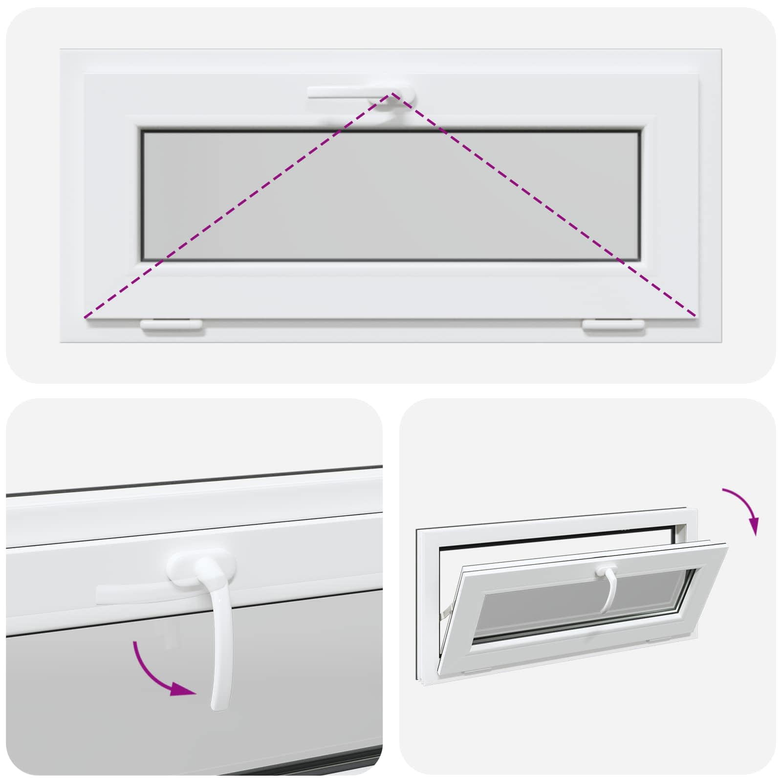 Kellari-Ikkuna Risor 90 X 40 Cm Pvc Ja Lasi Antrasiitti