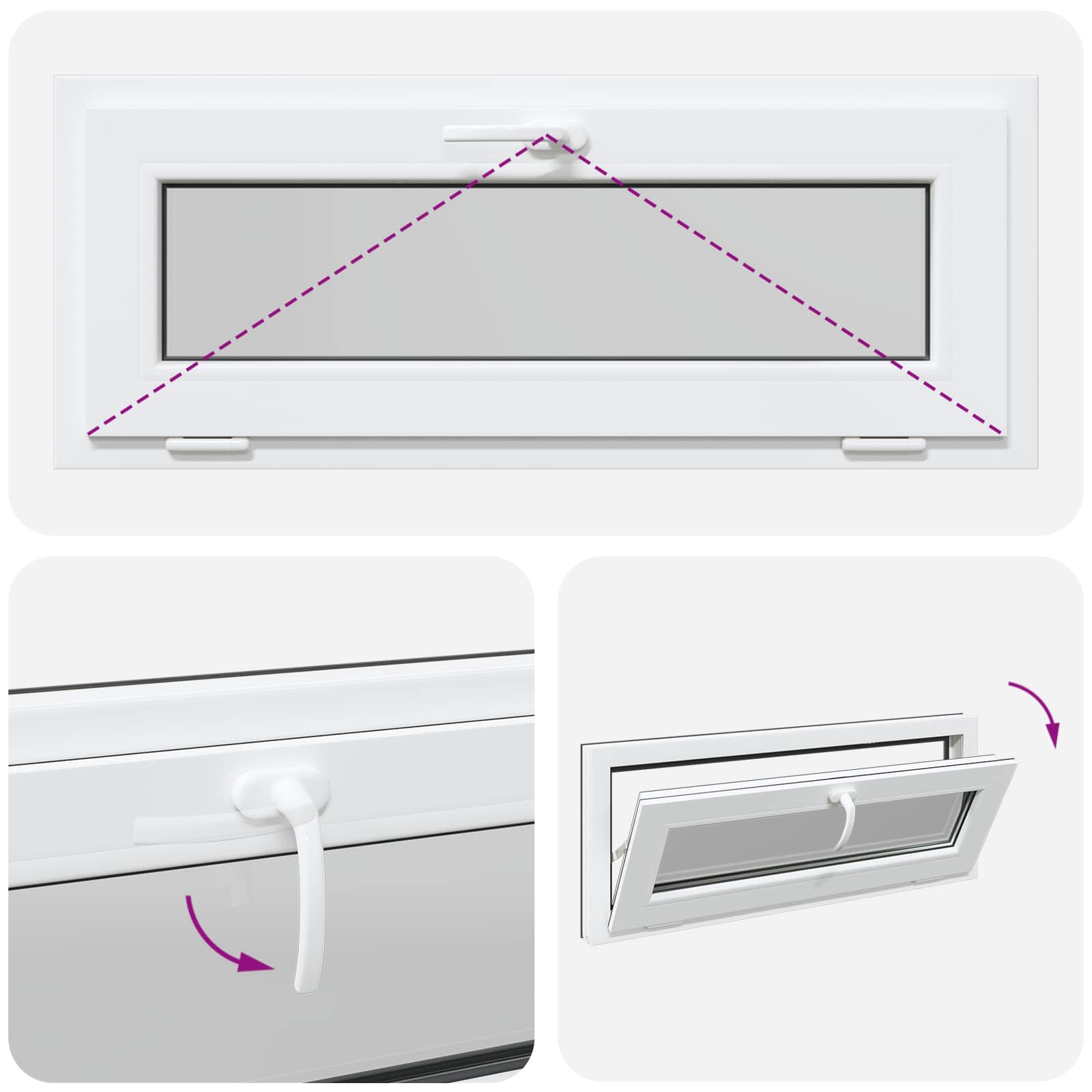 Kellari-Ikkuna Risor 110 X 40 Cm Pvc Ja Lasi Antrasiitti