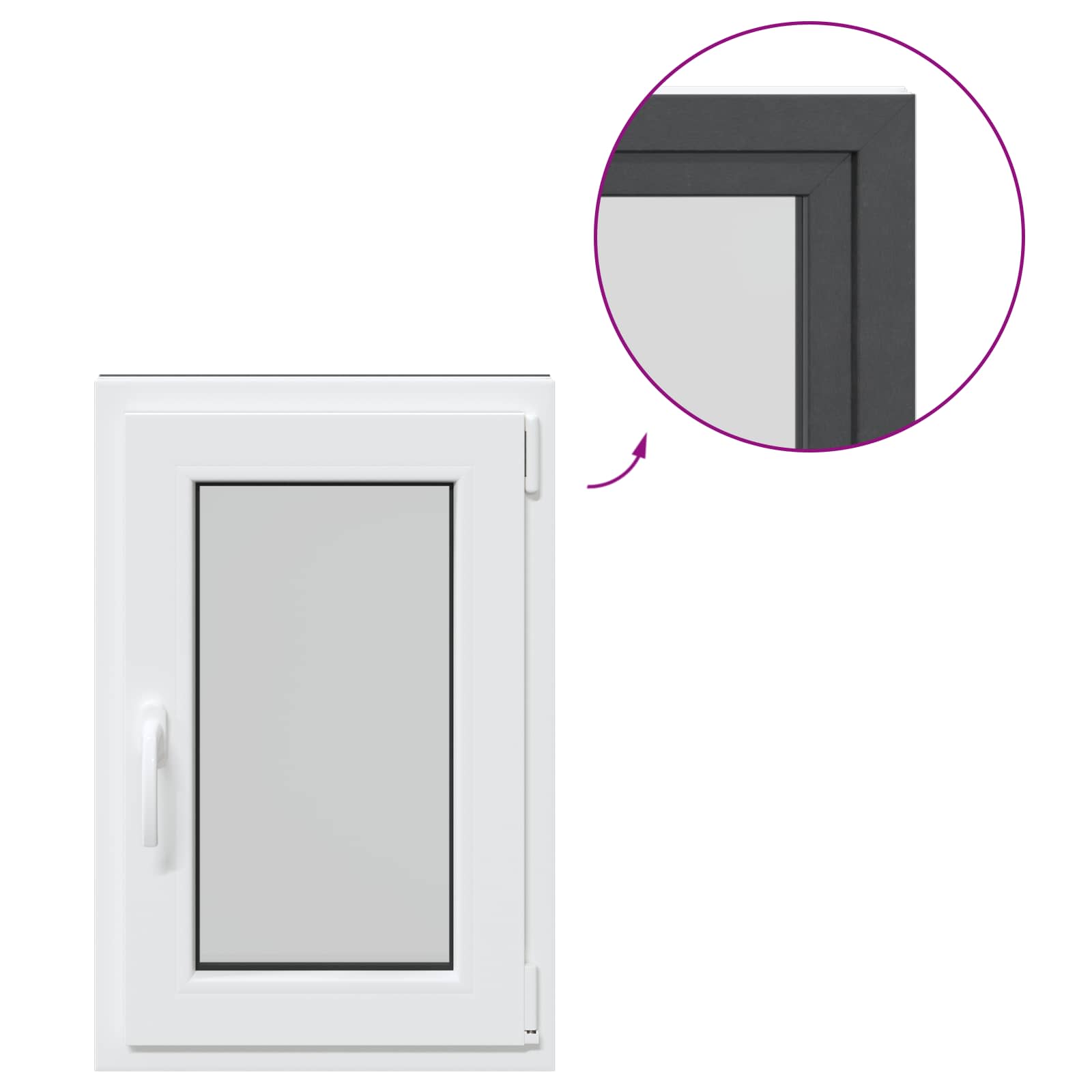 Kellari-Ikkuna Risor 50 X 75 Cm Pvc Ja Lasi
