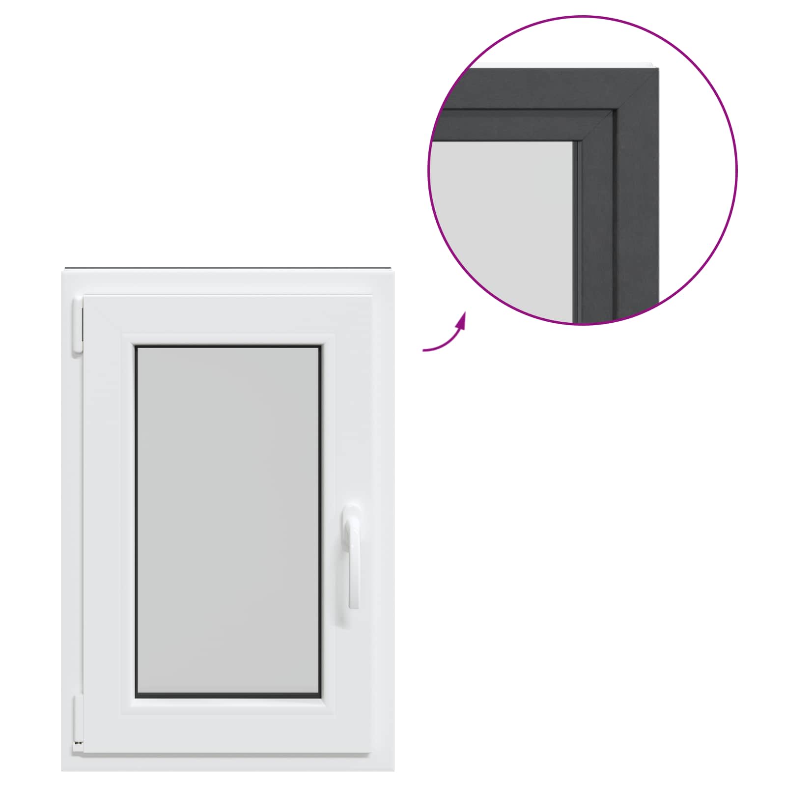 Kellari-Ikkuna Risor 50 X 75 Cm Pvc Ja Lasi Antrasiitti