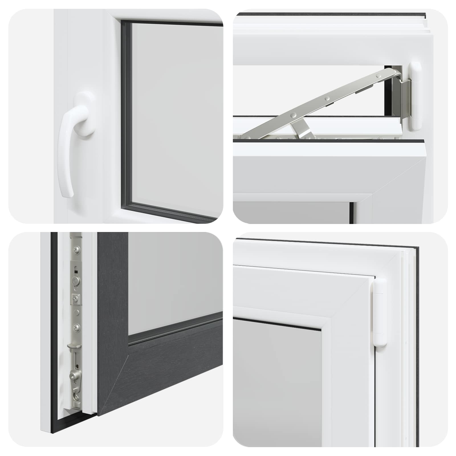 Kellari-Ikkuna Risor 60 X 60 Cm Pvc Ja Lasi Antrasiitti